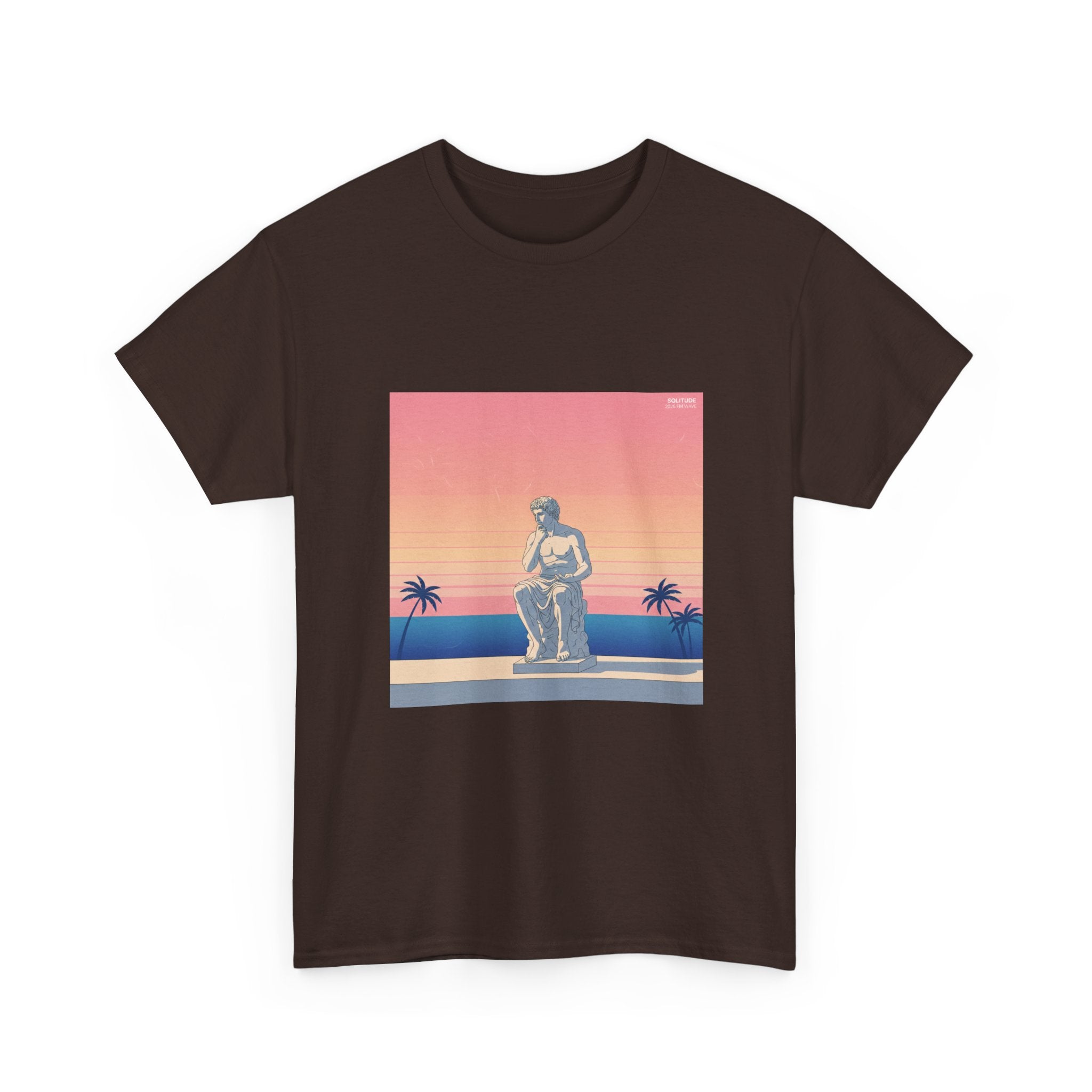 Statue Sunset Tee — Retro Palm Beach Vintage Graphic T-Shirt