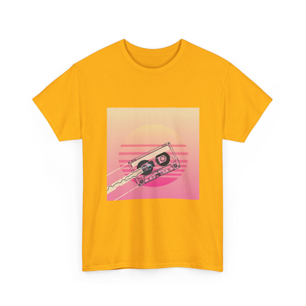 Cassette Sunset Tee — Retro Vaporwave Vintage Tape T-Shirt
