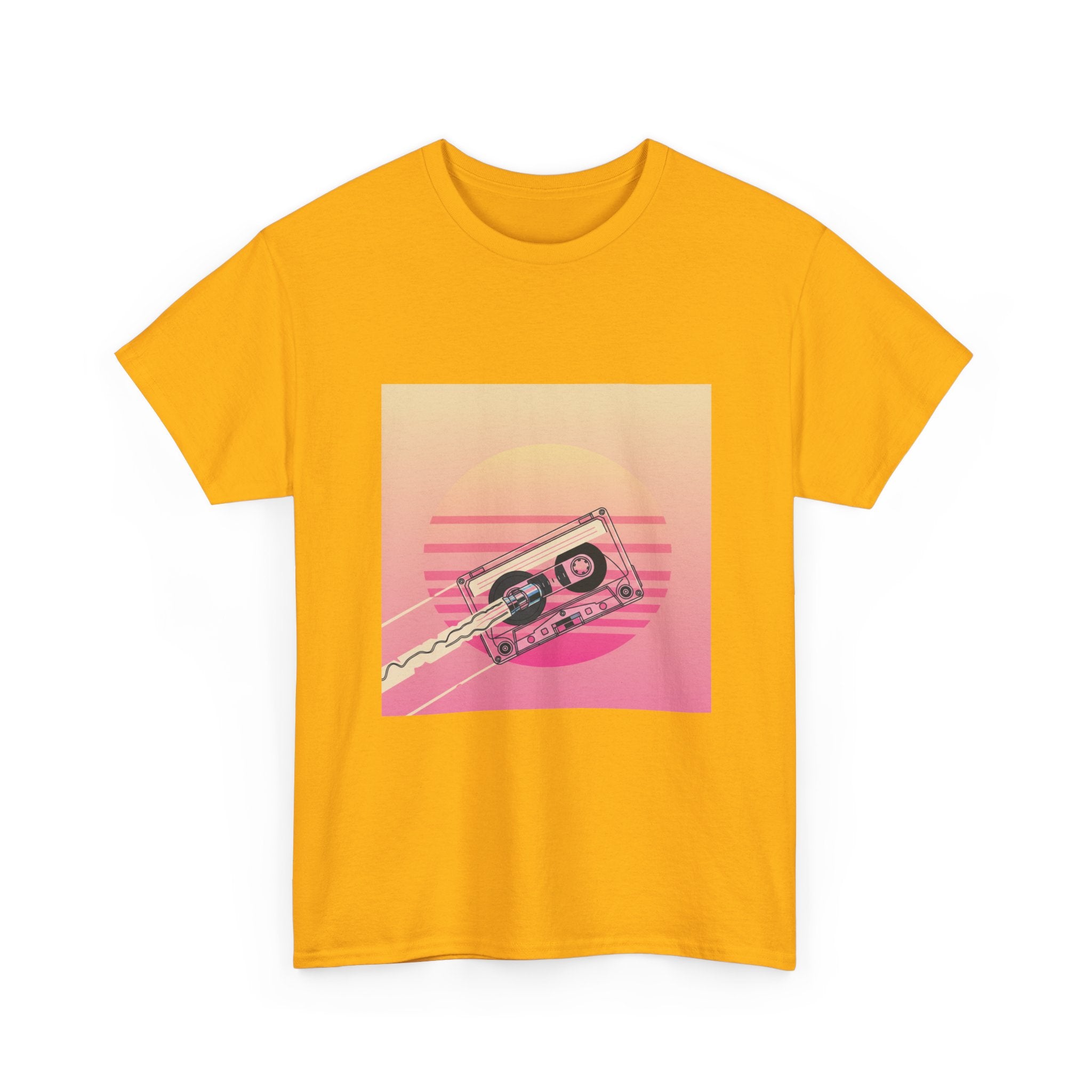 Cassette Sunset Tee — Retro Vaporwave Vintage Tape T-Shirt