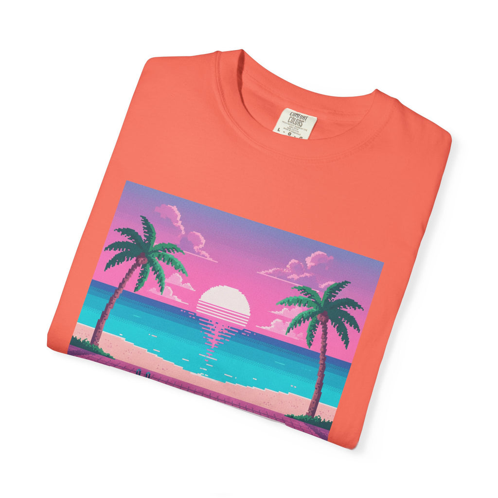 Retro Miami Sunset poolside scene T-Shirt