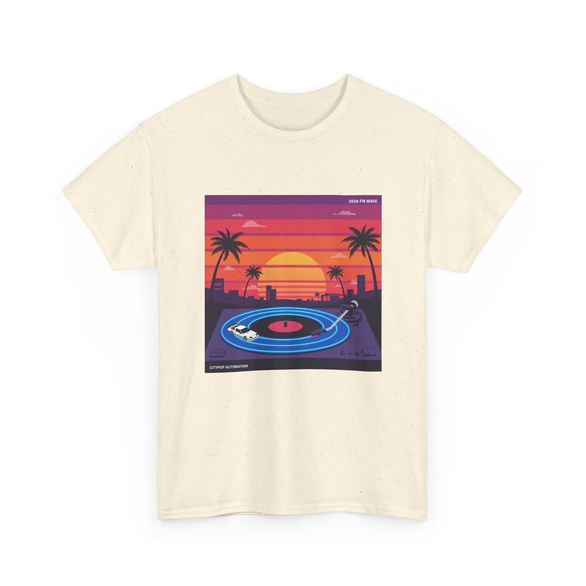 Sunset Vinyl Record T-Shirt — Retro Beachwave Music Tee
