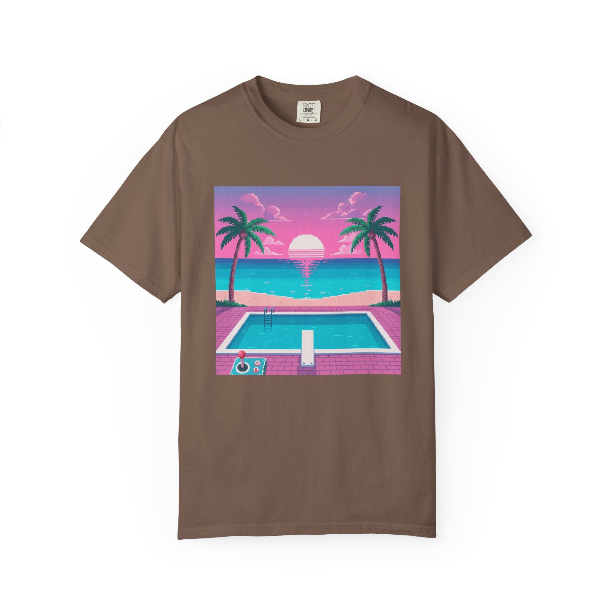 Retro Miami Sunset poolside scene T-Shirt