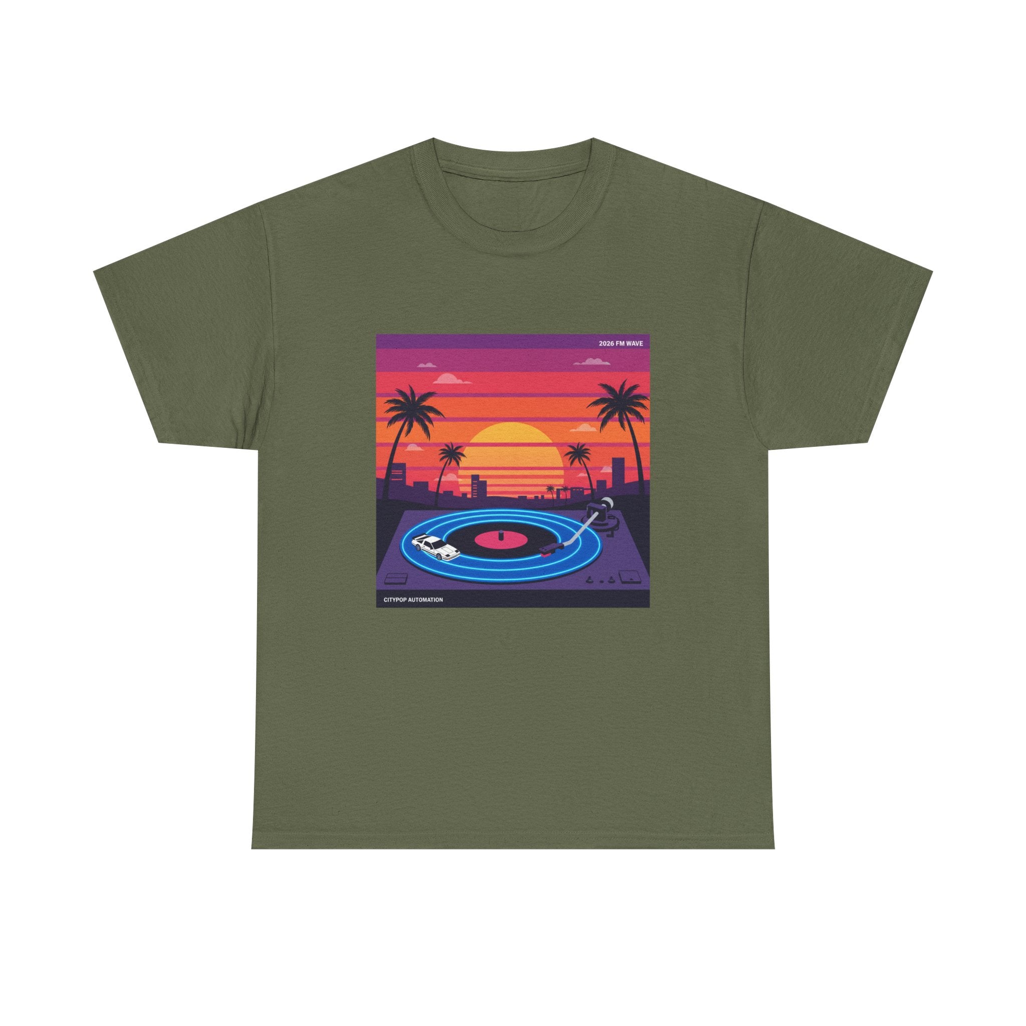 Sunset Vinyl Record T-Shirt — Retro Beachwave Music Tee