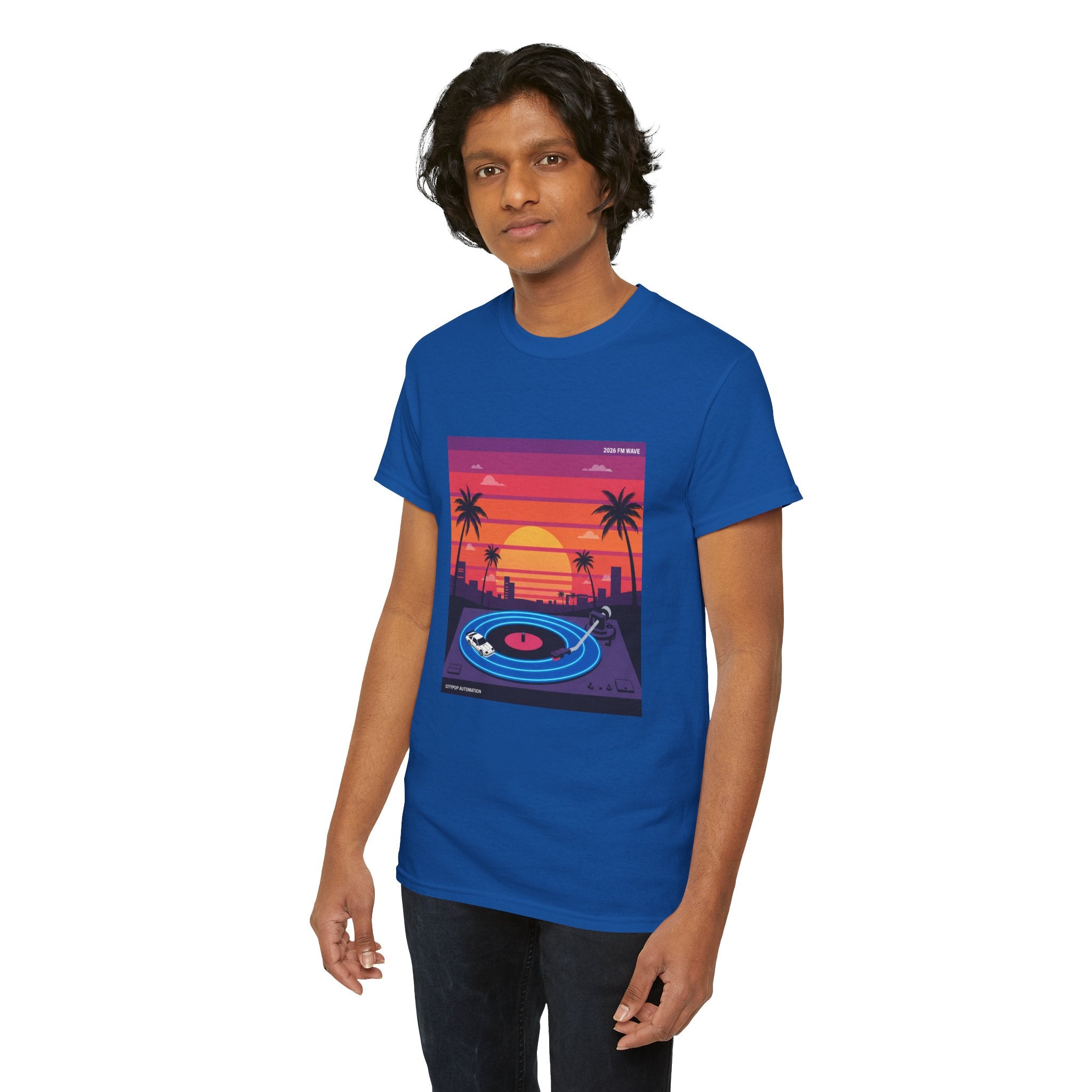 Sunset Vinyl Record T-Shirt — Retro Beachwave Music Tee