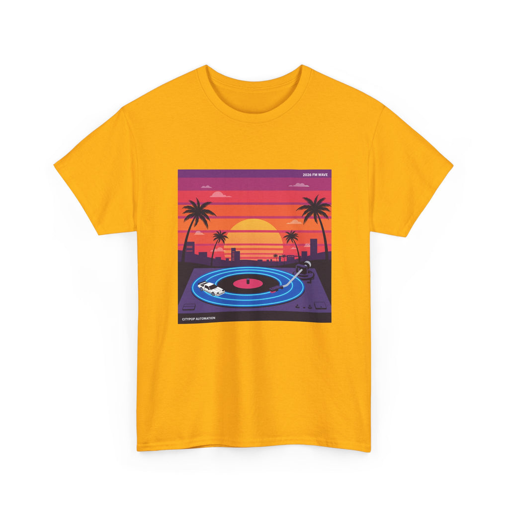 Sunset Vinyl Record T-Shirt — Retro Beachwave Music Tee