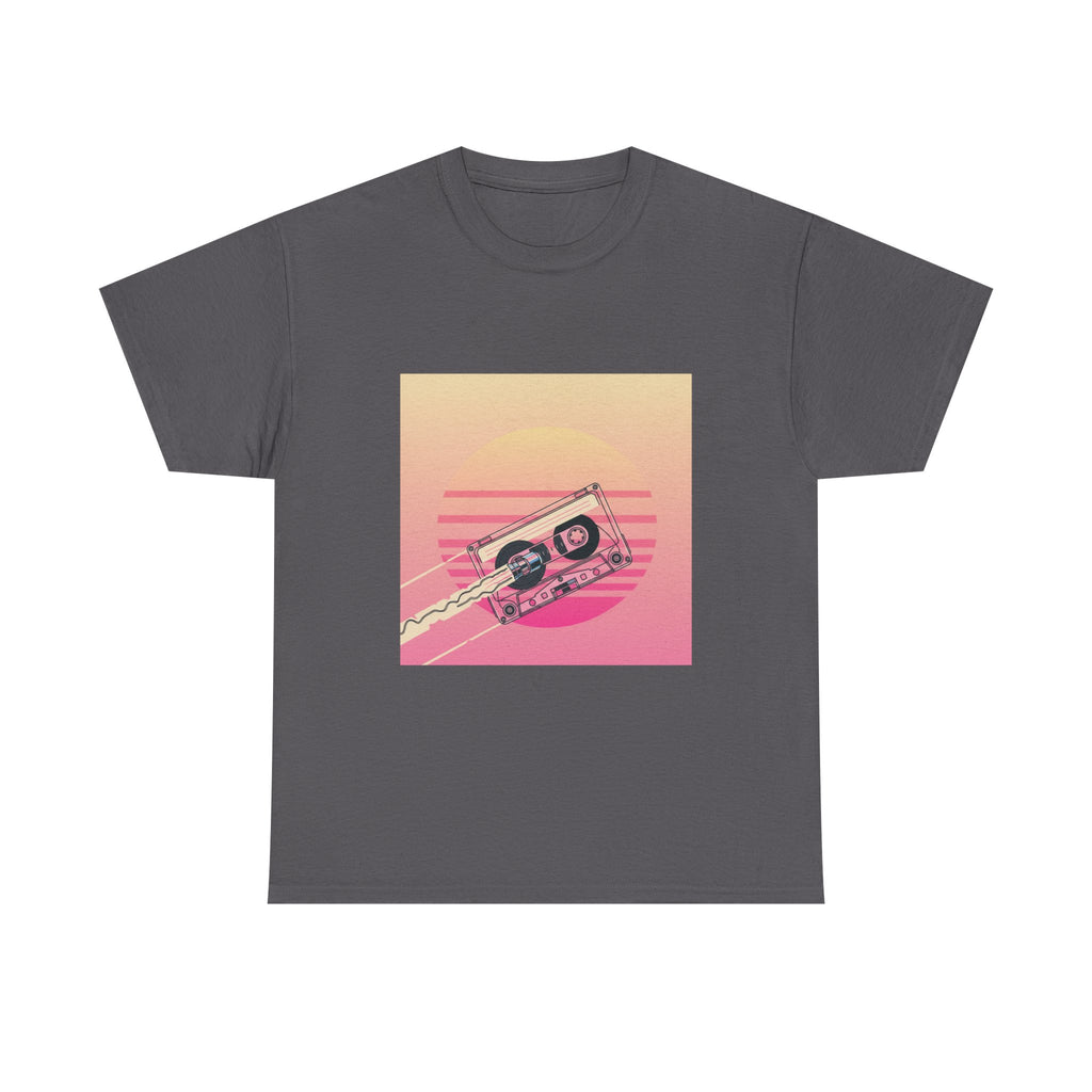 Cassette Sunset Tee — Retro Vaporwave Vintage Tape T-Shirt