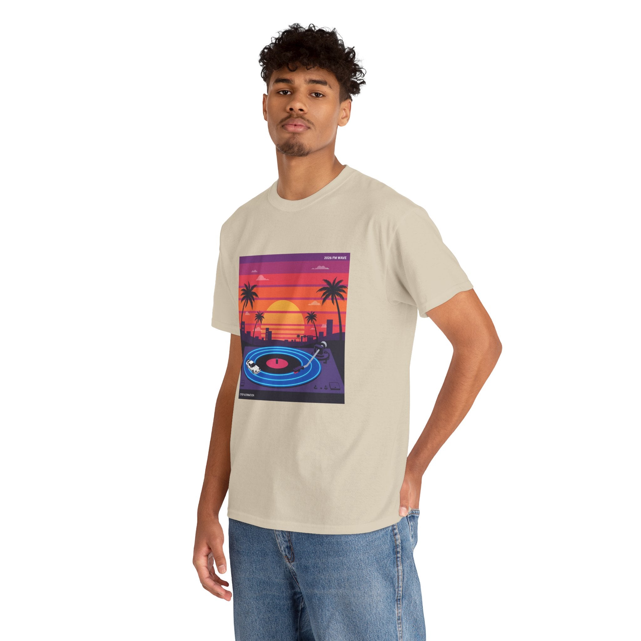 Sunset Vinyl Record T-Shirt — Retro Beachwave Music Tee