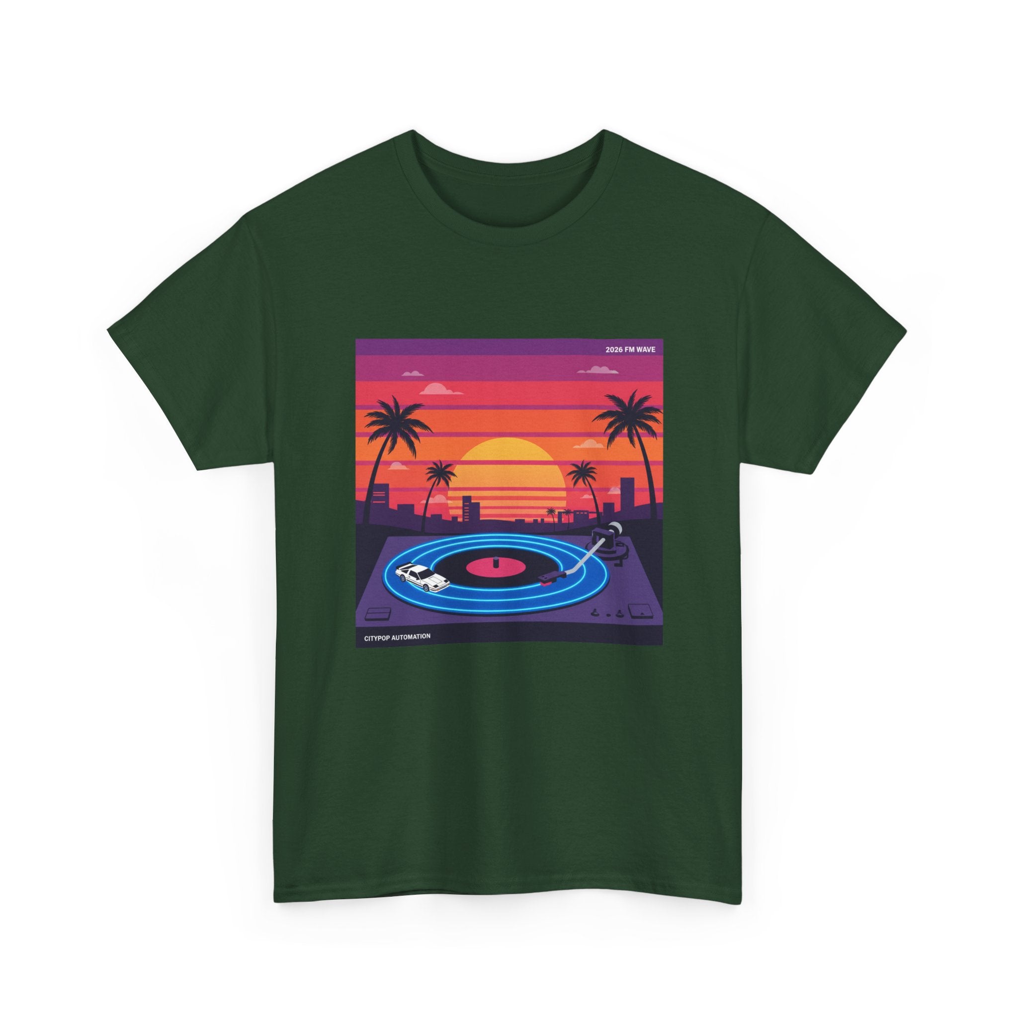 Sunset Vinyl Record T-Shirt — Retro Beachwave Music Tee