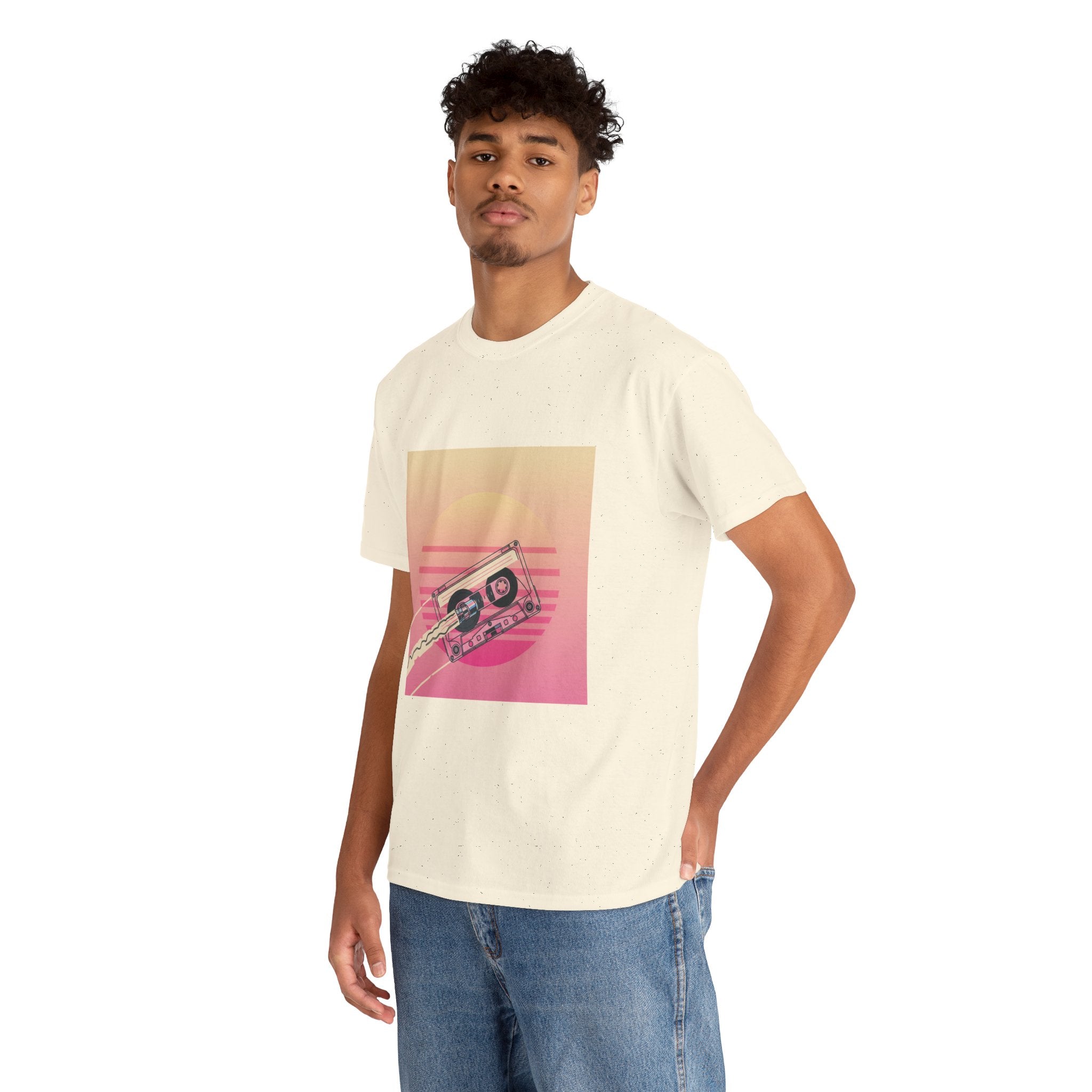 Cassette Sunset Tee — Retro Vaporwave Vintage Tape T-Shirt