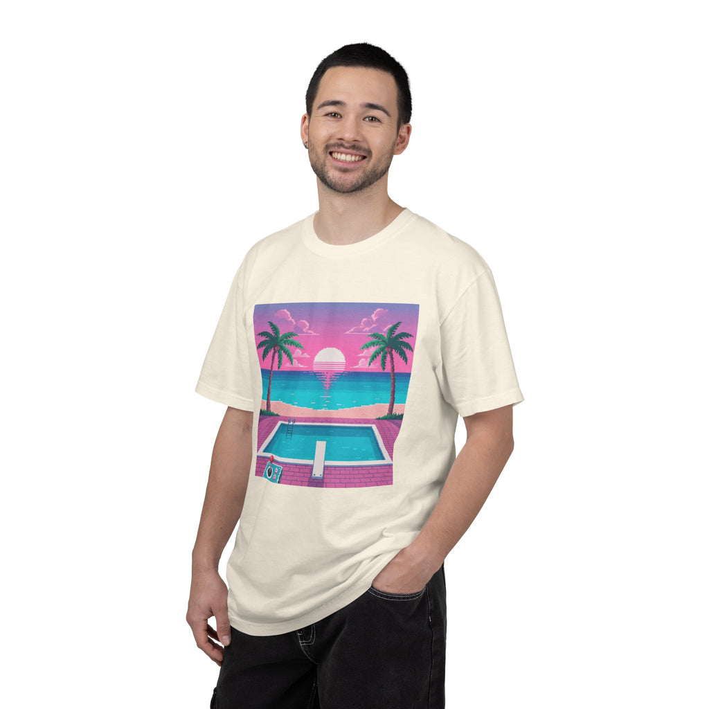 Retro Miami Sunset poolside scene T-Shirt