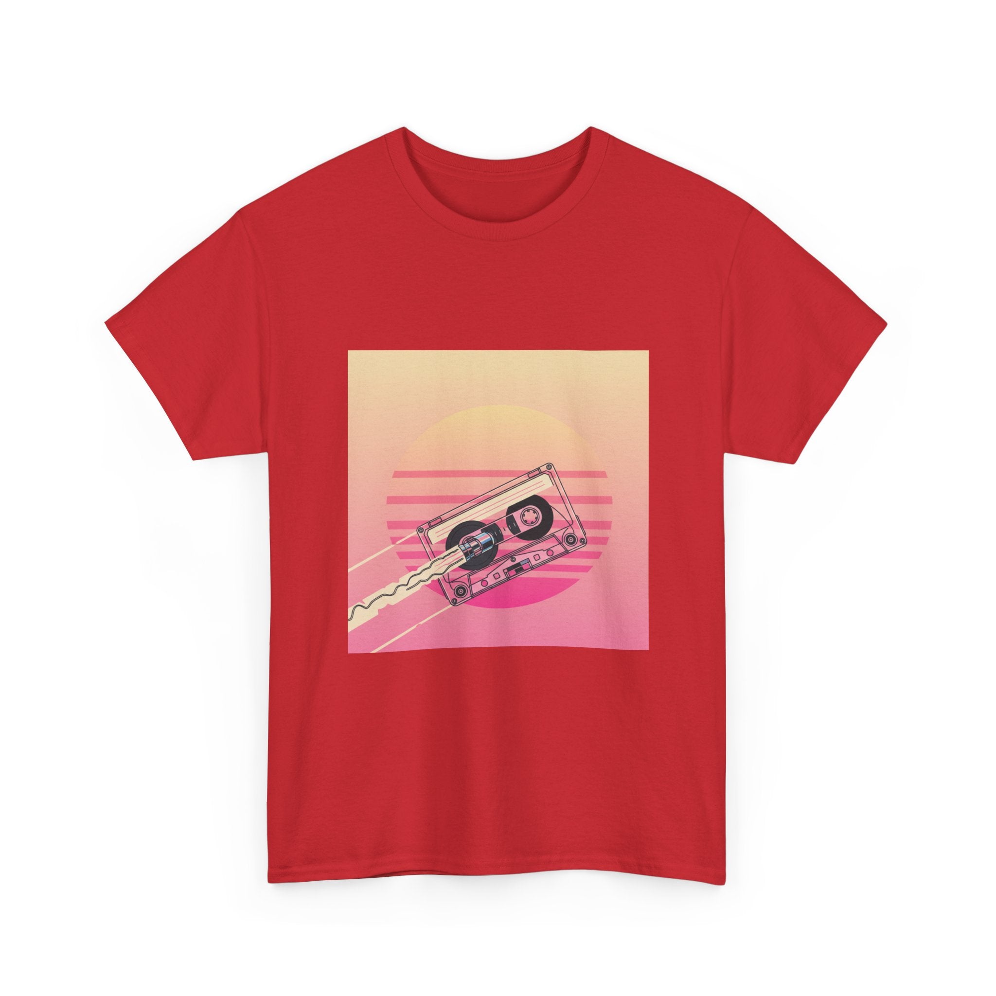 Cassette Sunset Tee — Retro Vaporwave Vintage Tape T-Shirt