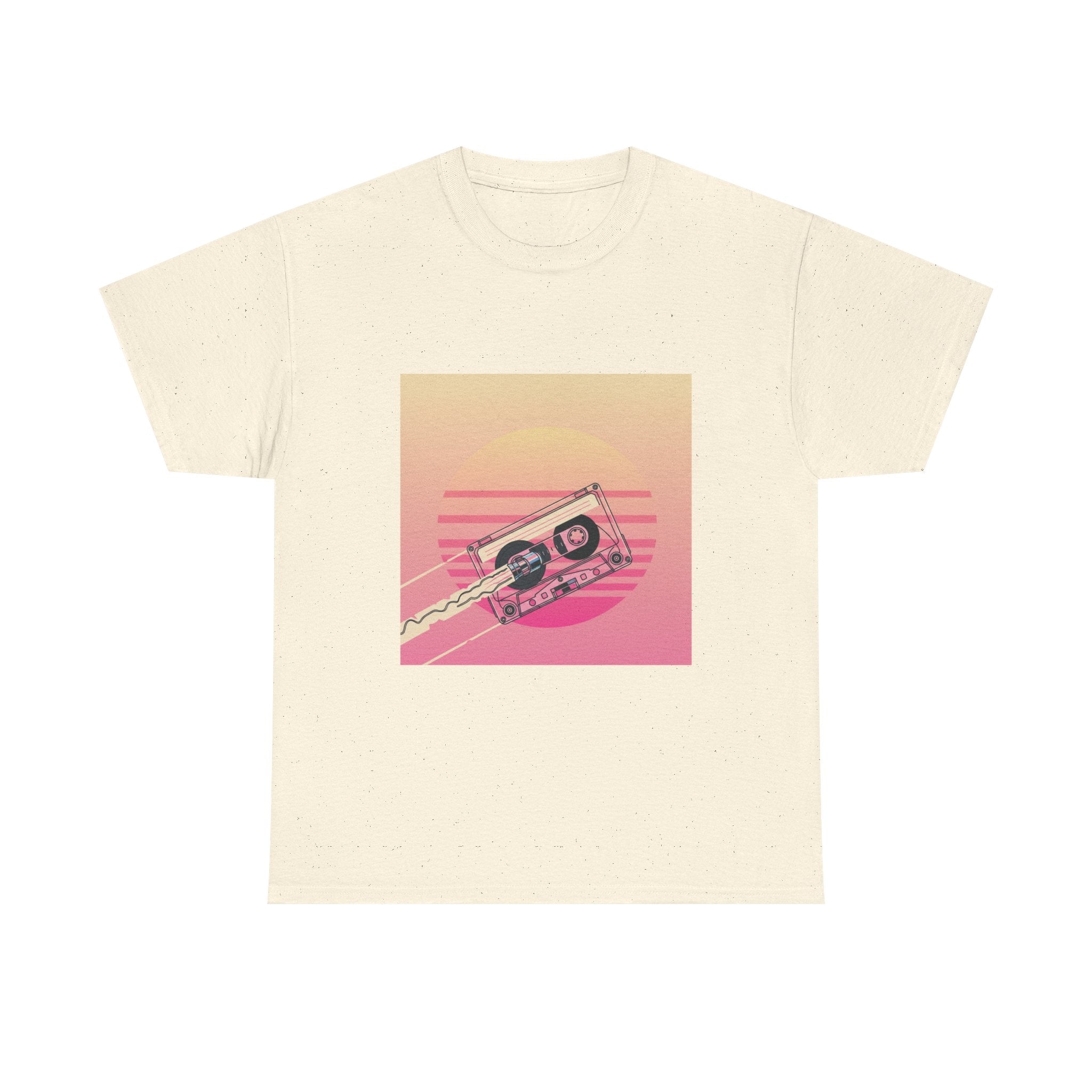 Cassette Sunset Tee — Retro Vaporwave Vintage Tape T-Shirt