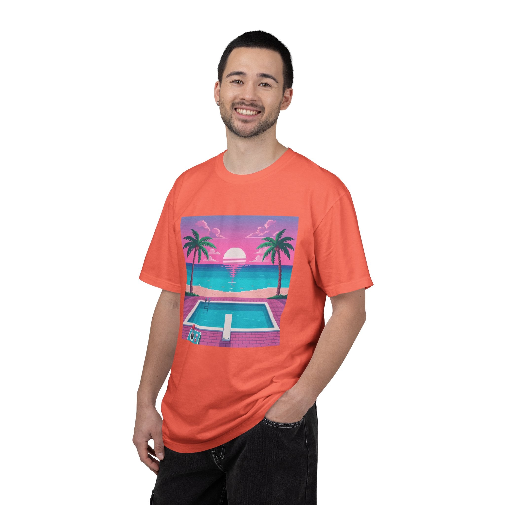 Retro Miami Sunset poolside scene T-Shirt