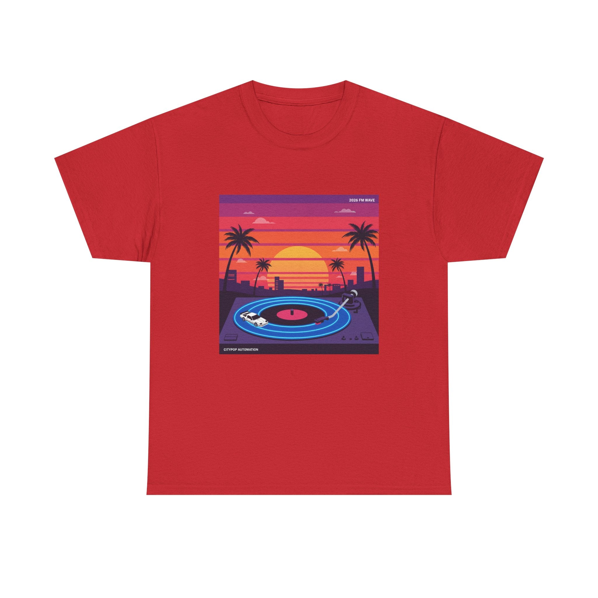 Sunset Vinyl Record T-Shirt — Retro Beachwave Music Tee