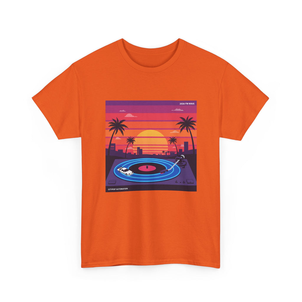 Sunset Vinyl Record T-Shirt — Retro Beachwave Music Tee