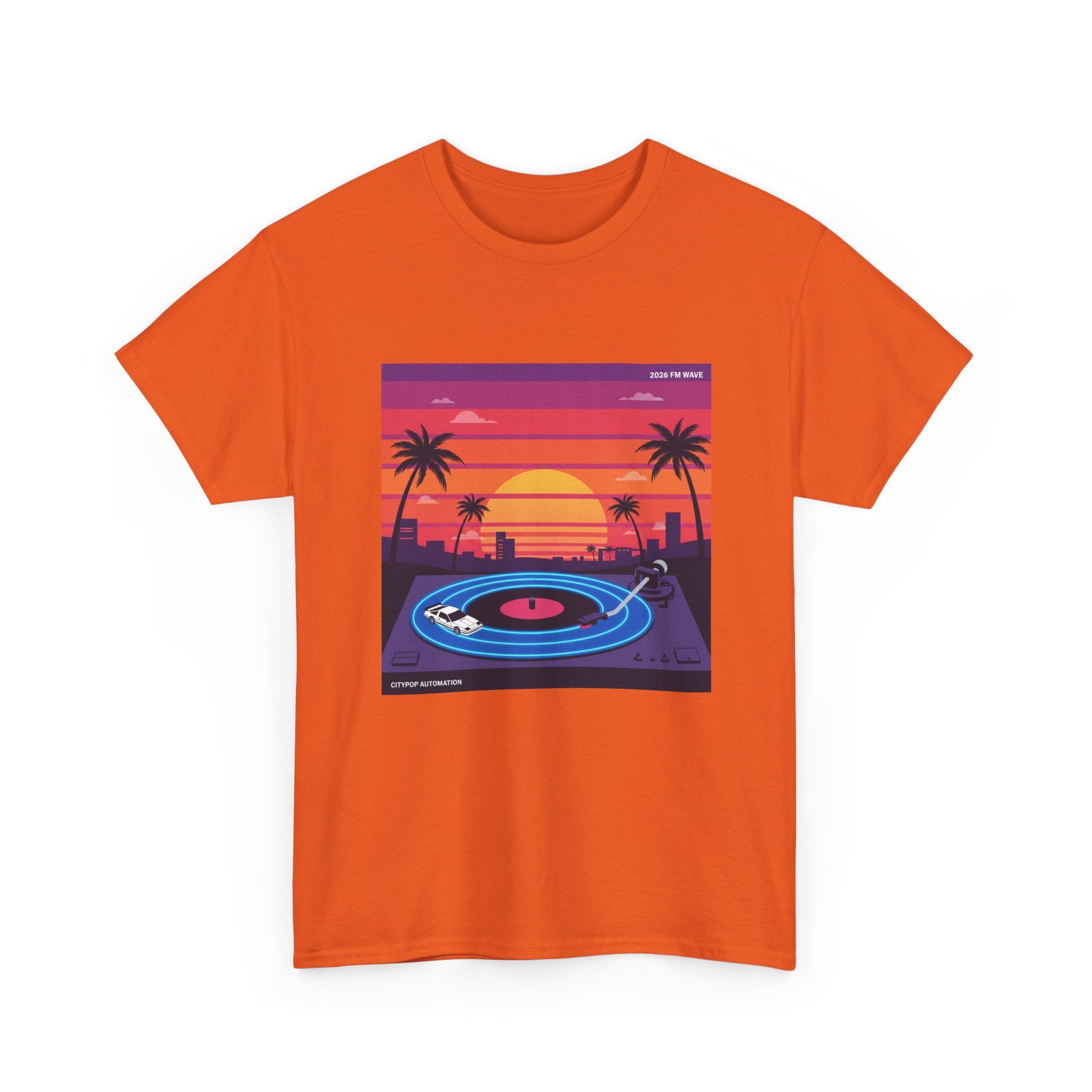 Sunset Vinyl Record T-Shirt — Retro Beachwave Music Tee