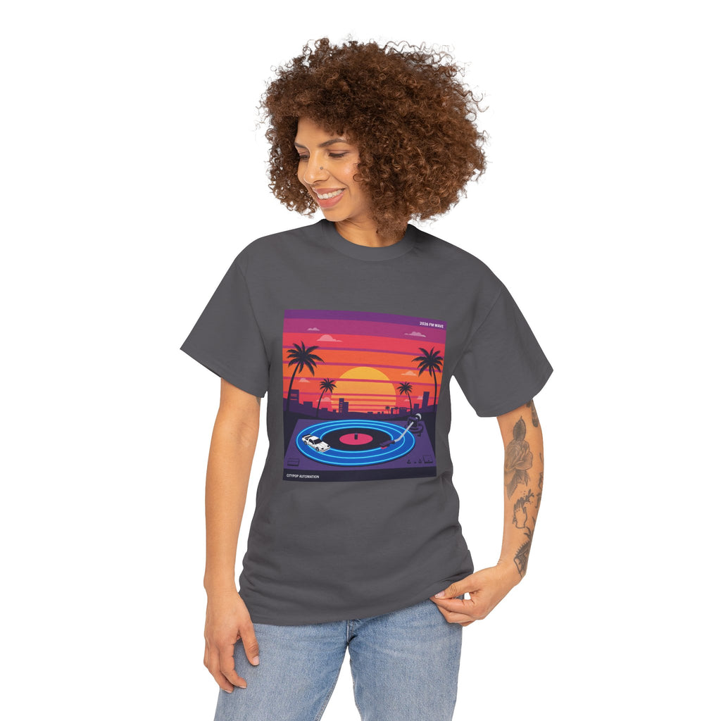 Sunset Vinyl Record T-Shirt — Retro Beachwave Music Tee