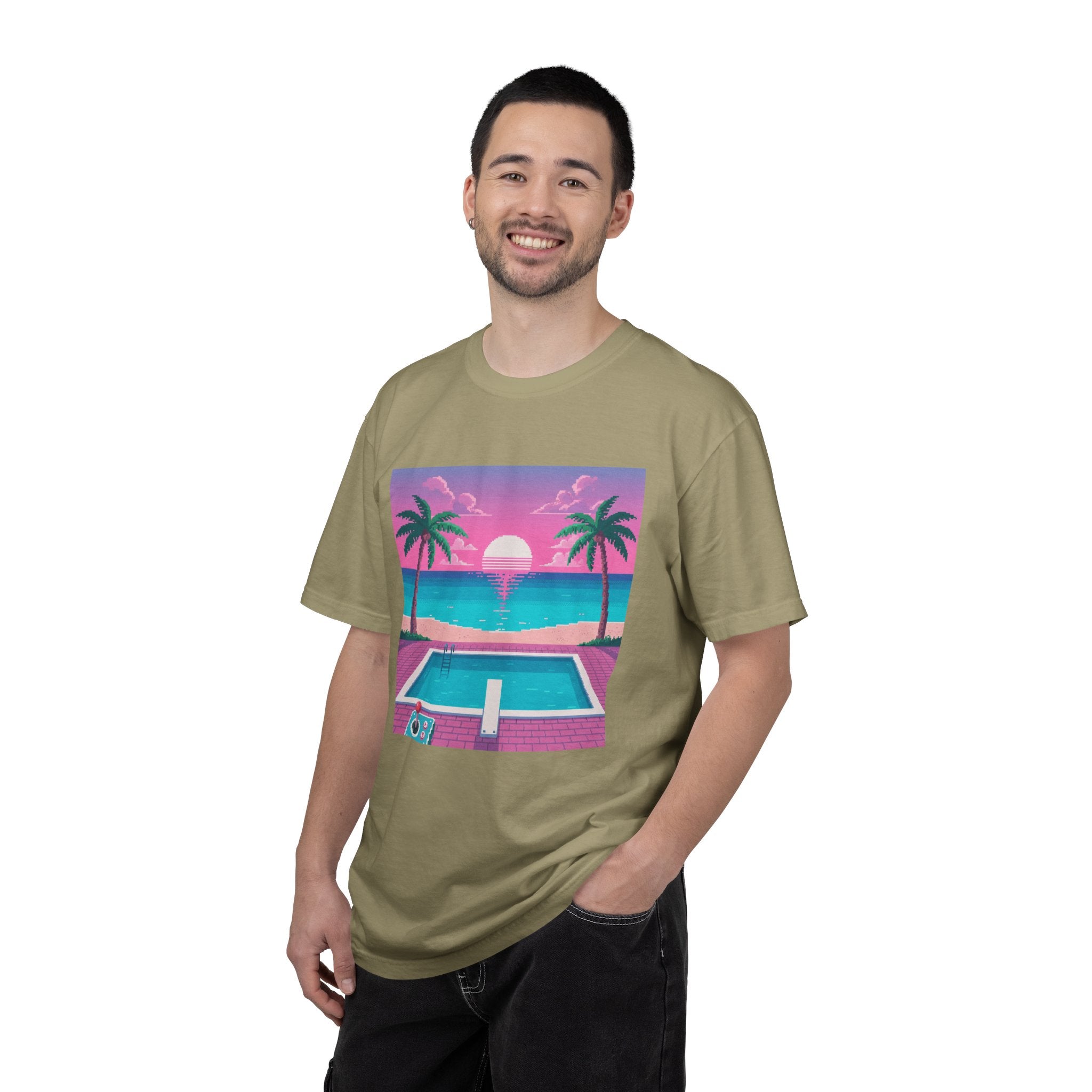 Retro Miami Sunset poolside scene T-Shirt