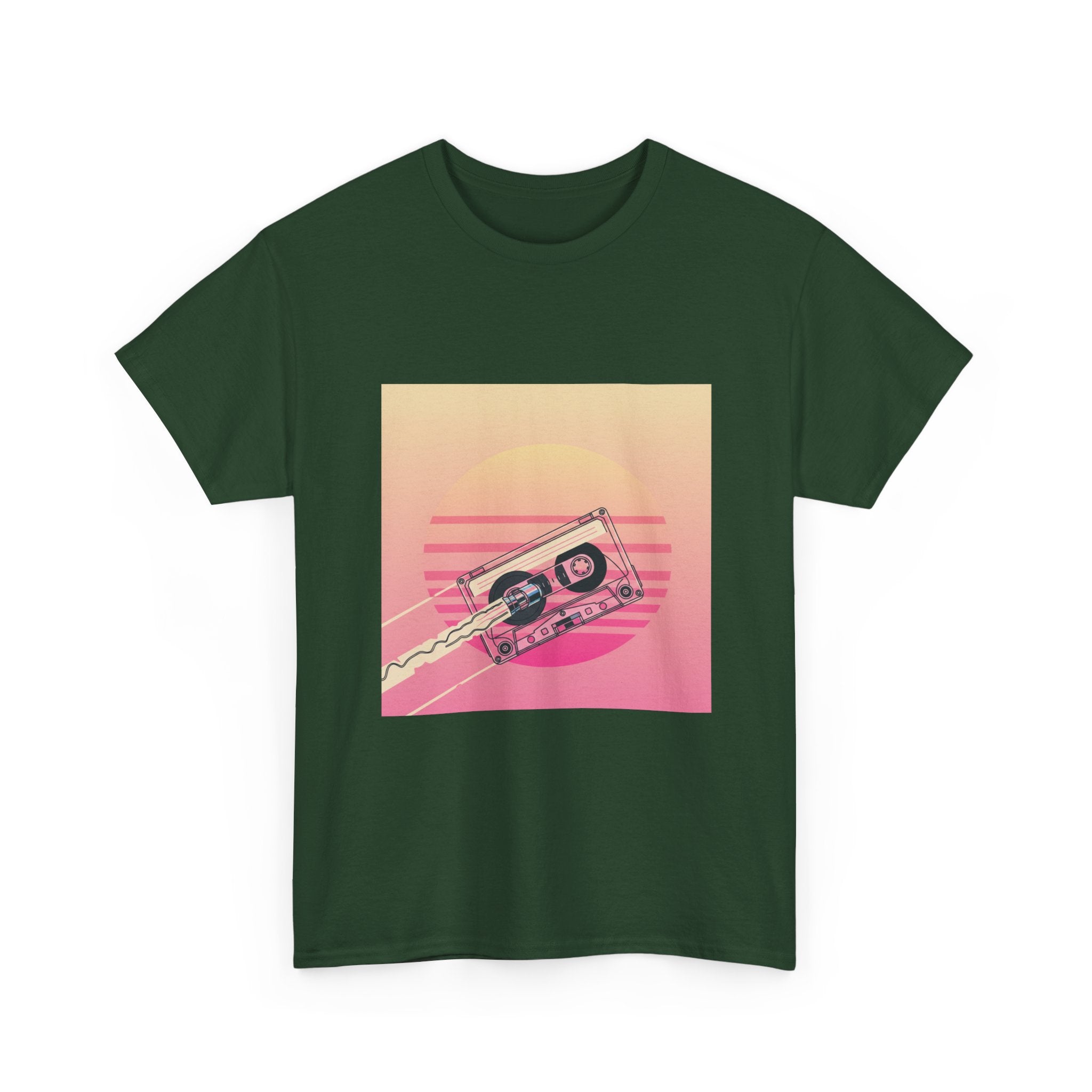 Cassette Sunset Tee — Retro Vaporwave Vintage Tape T-Shirt