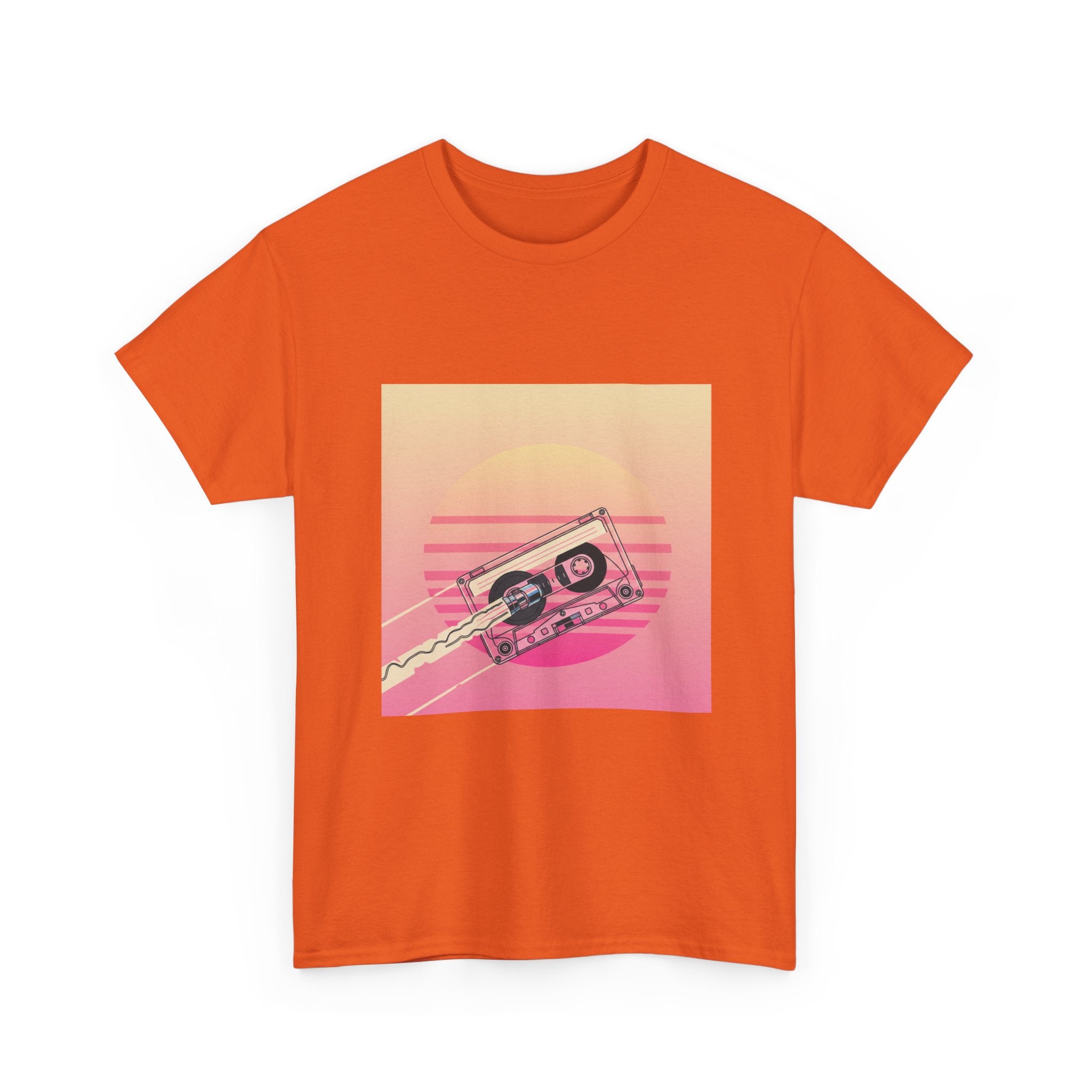 Cassette Sunset Tee — Retro Vaporwave Vintage Tape T-Shirt
