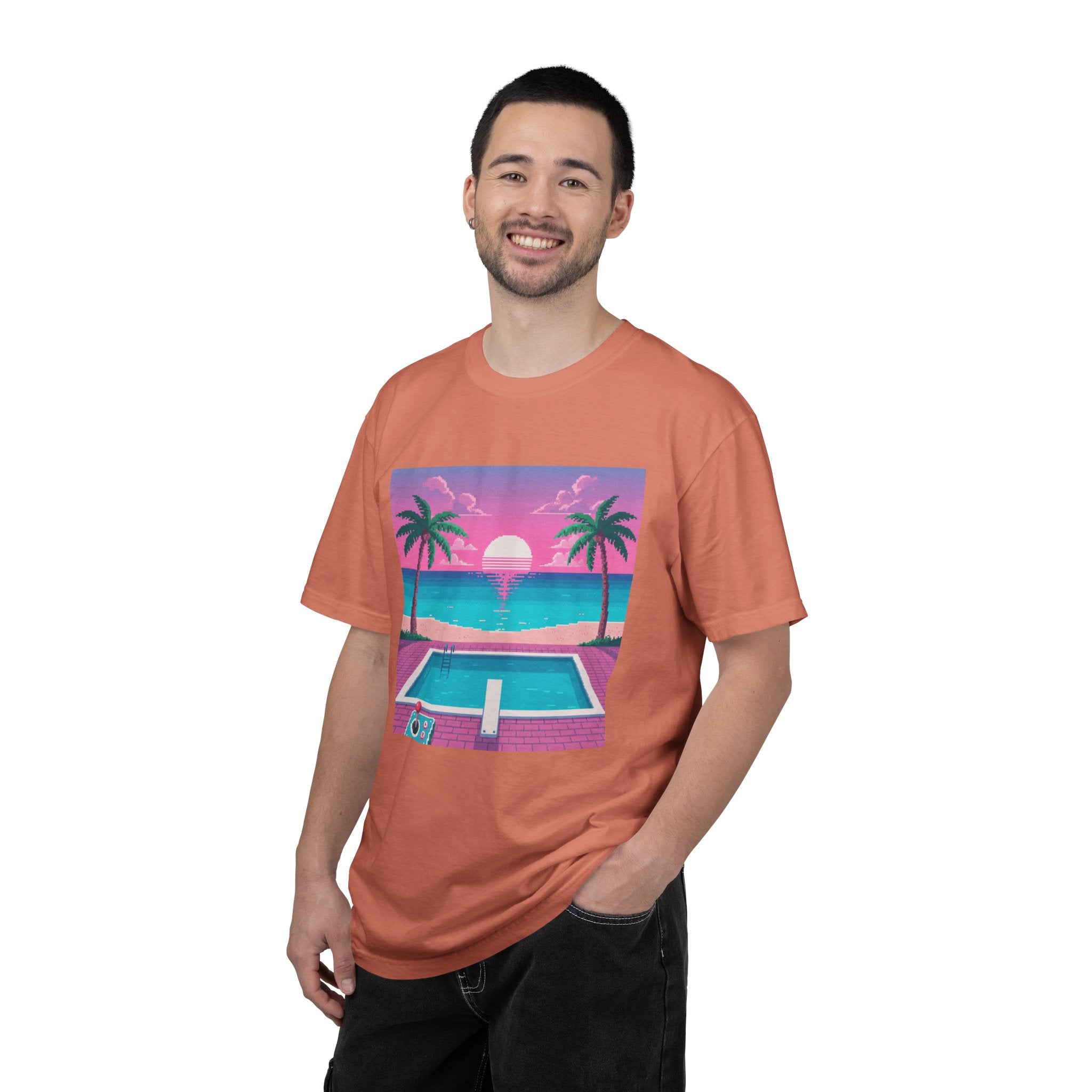 Retro Miami Sunset poolside scene T-Shirt
