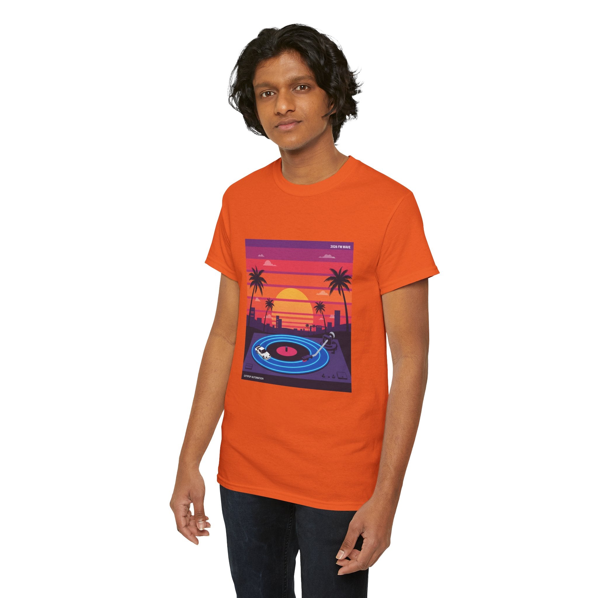 Sunset Vinyl Record T-Shirt — Retro Beachwave Music Tee