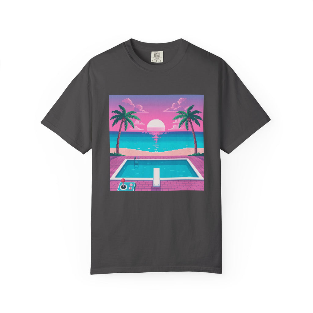 Retro Miami Sunset poolside scene T-Shirt