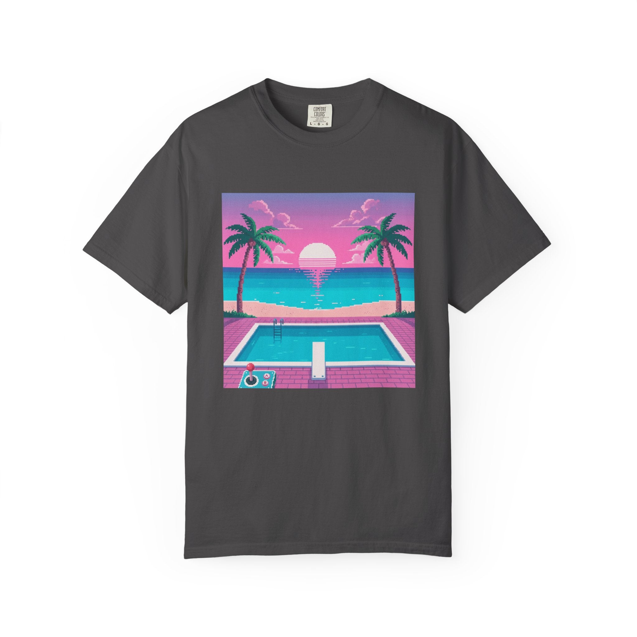 Retro Miami Sunset poolside scene T-Shirt