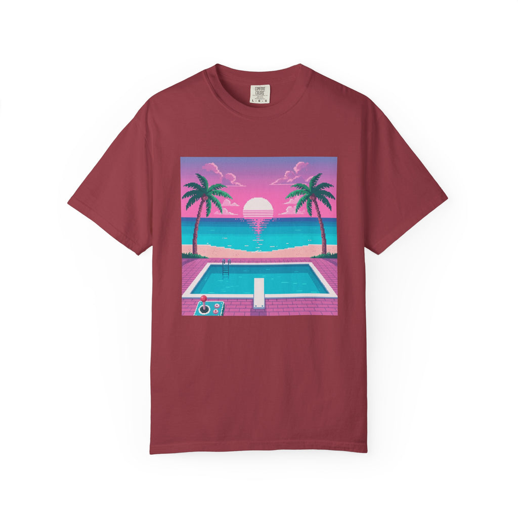 Retro Miami Sunset poolside scene T-Shirt