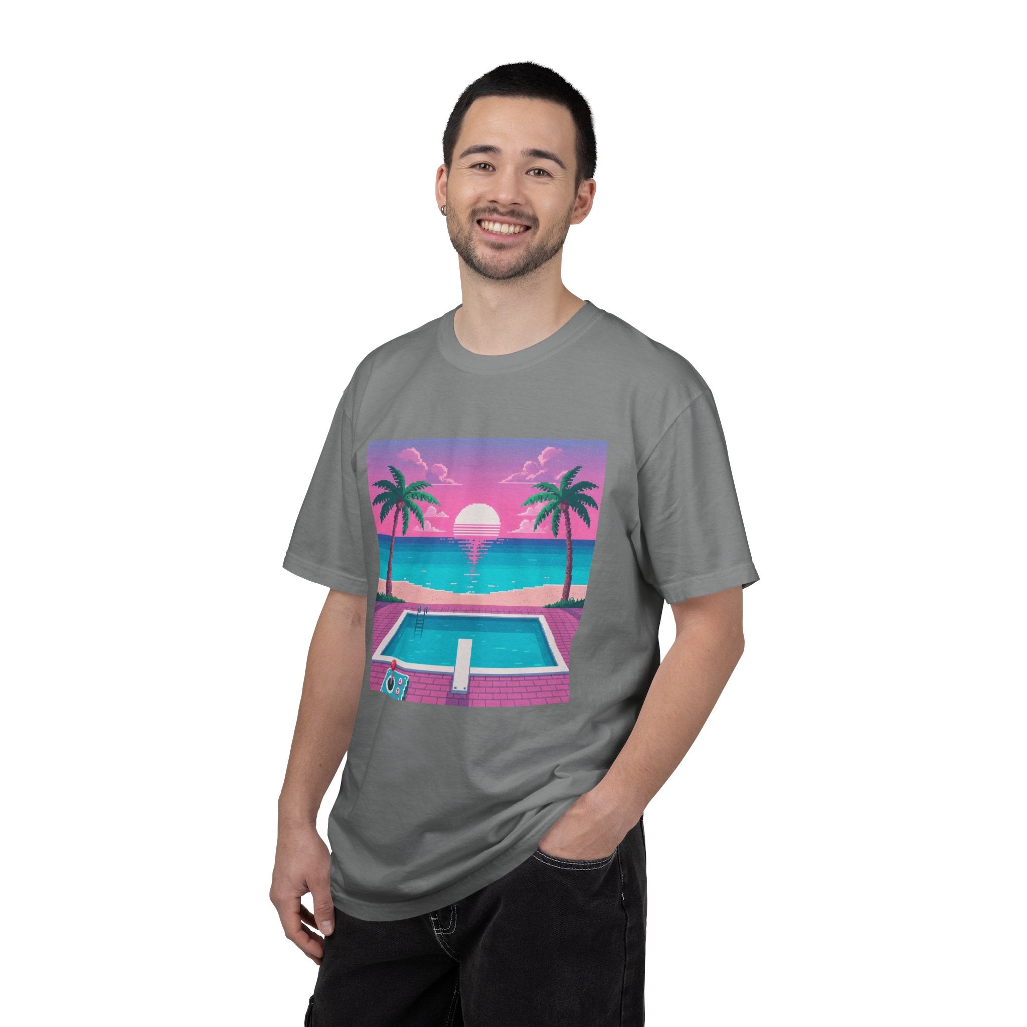 Retro Miami Sunset poolside scene T-Shirt
