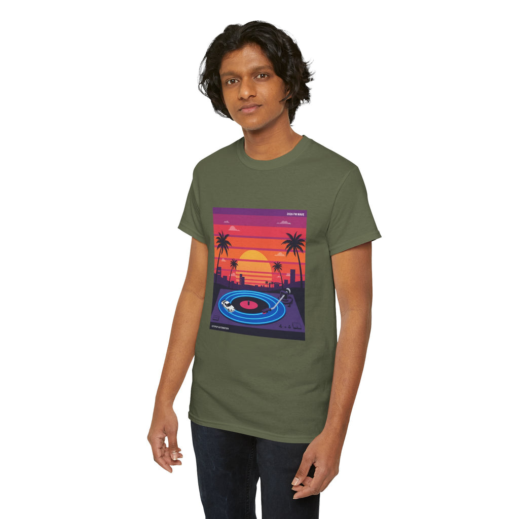 Sunset Vinyl Record T-Shirt — Retro Beachwave Music Tee