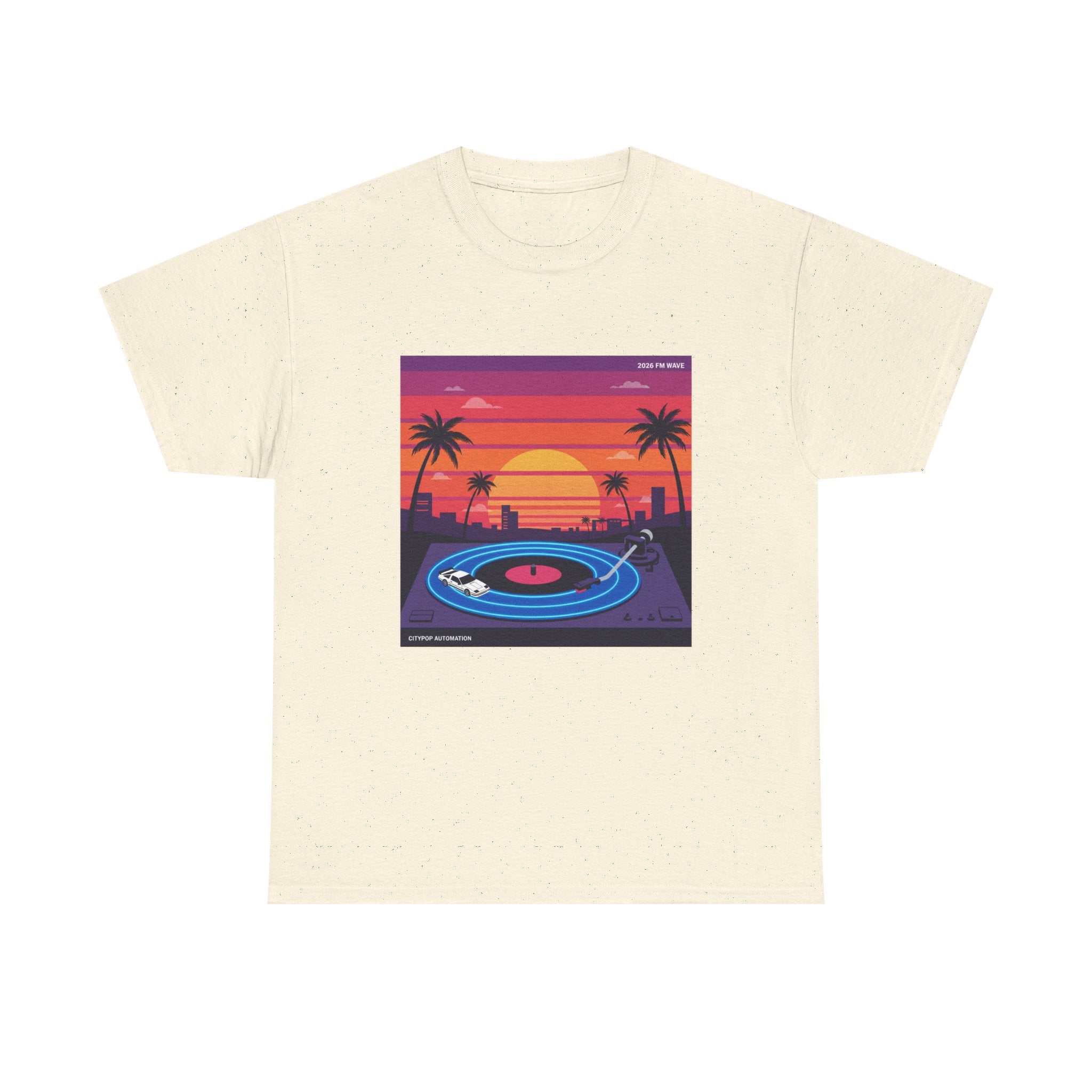 Sunset Vinyl Record T-Shirt — Retro Beachwave Music Tee
