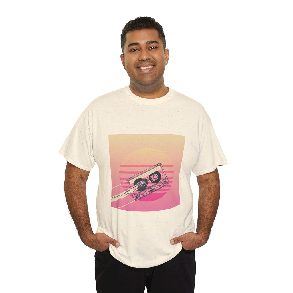 Cassette Sunset Tee — Retro Vaporwave Vintage Tape T-Shirt