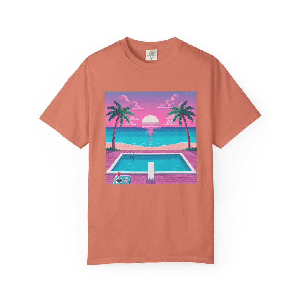 Retro Miami Sunset poolside scene T-Shirt