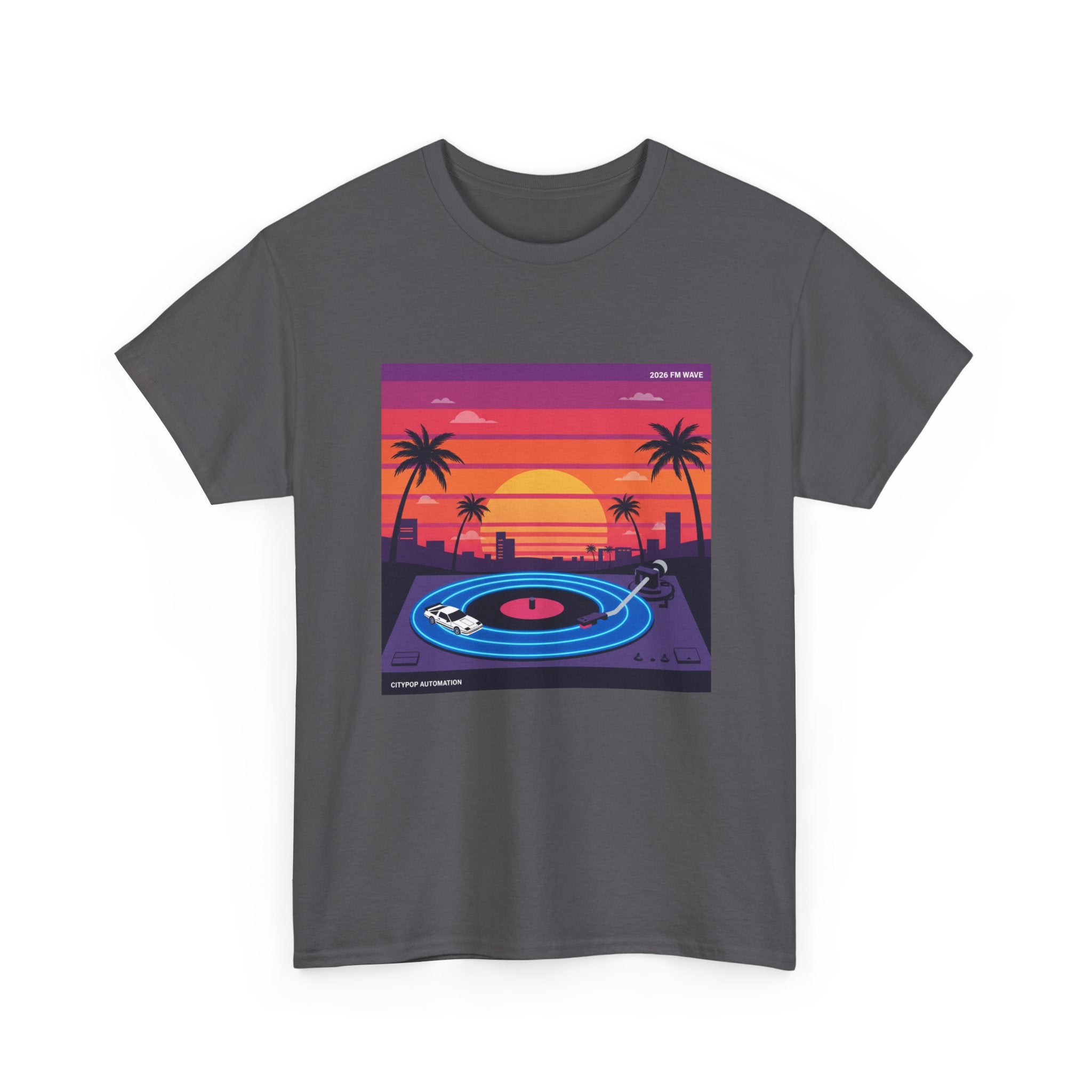 Sunset Vinyl Record T-Shirt — Retro Beachwave Music Tee