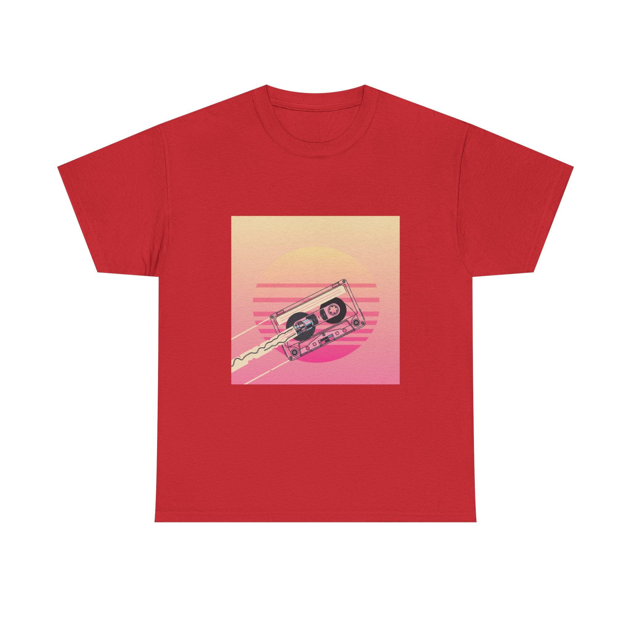 Cassette Sunset Tee — Retro Vaporwave Vintage Tape T-Shirt