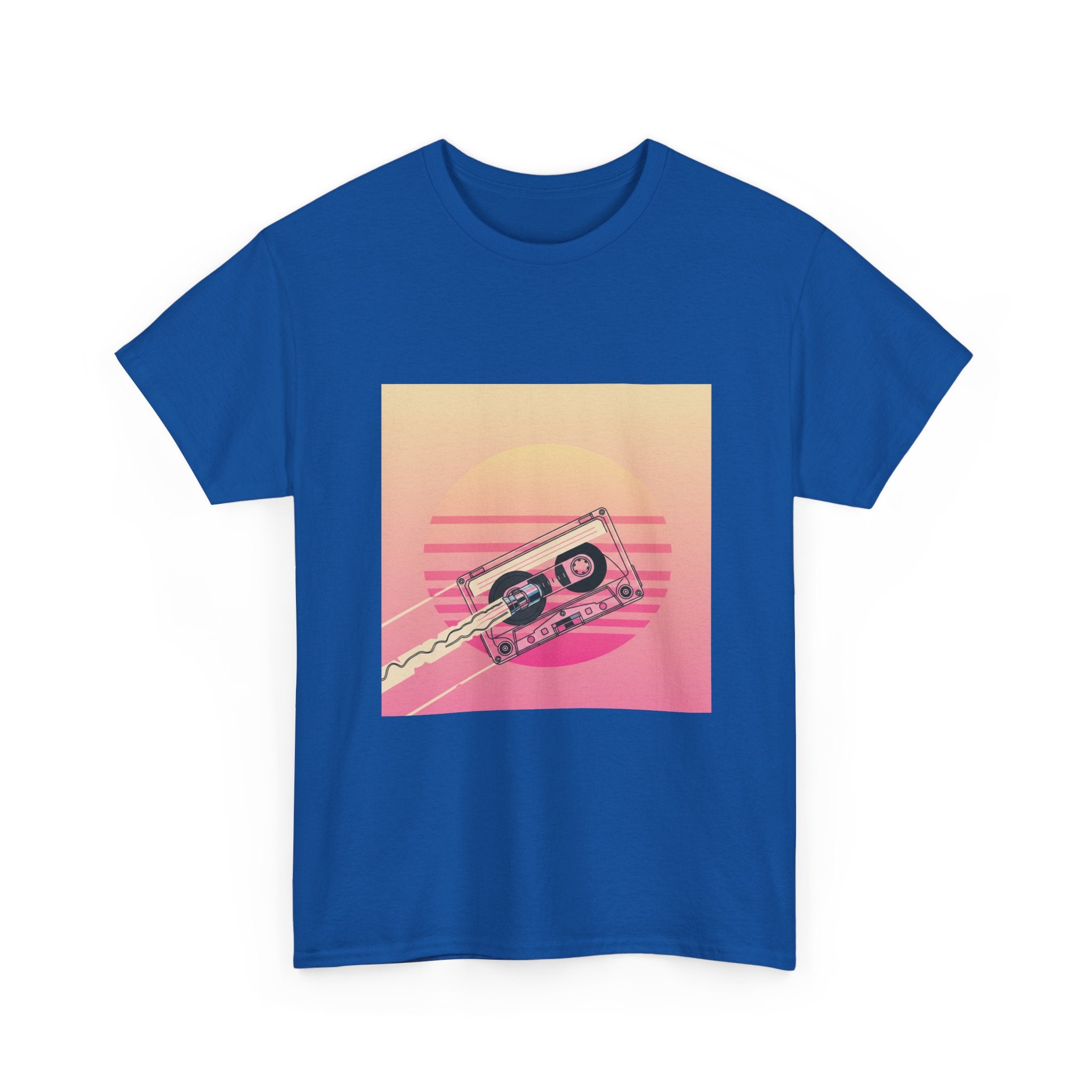 Cassette Sunset Tee — Retro Vaporwave Vintage Tape T-Shirt