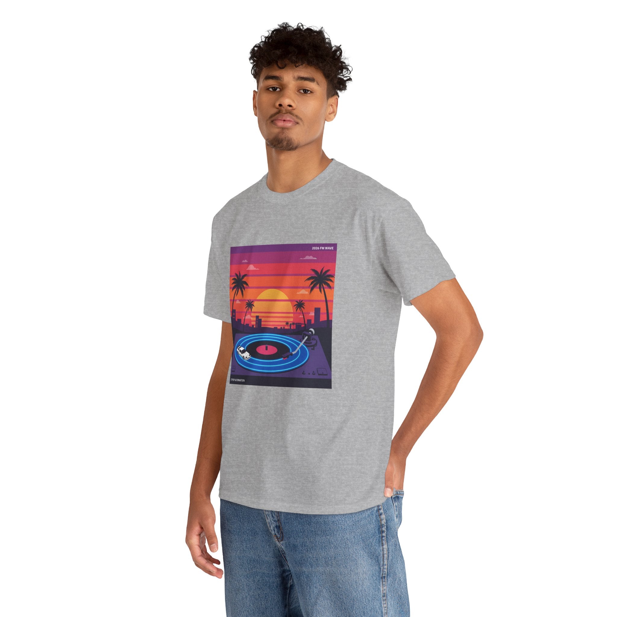 Sunset Vinyl Record T-Shirt — Retro Beachwave Music Tee