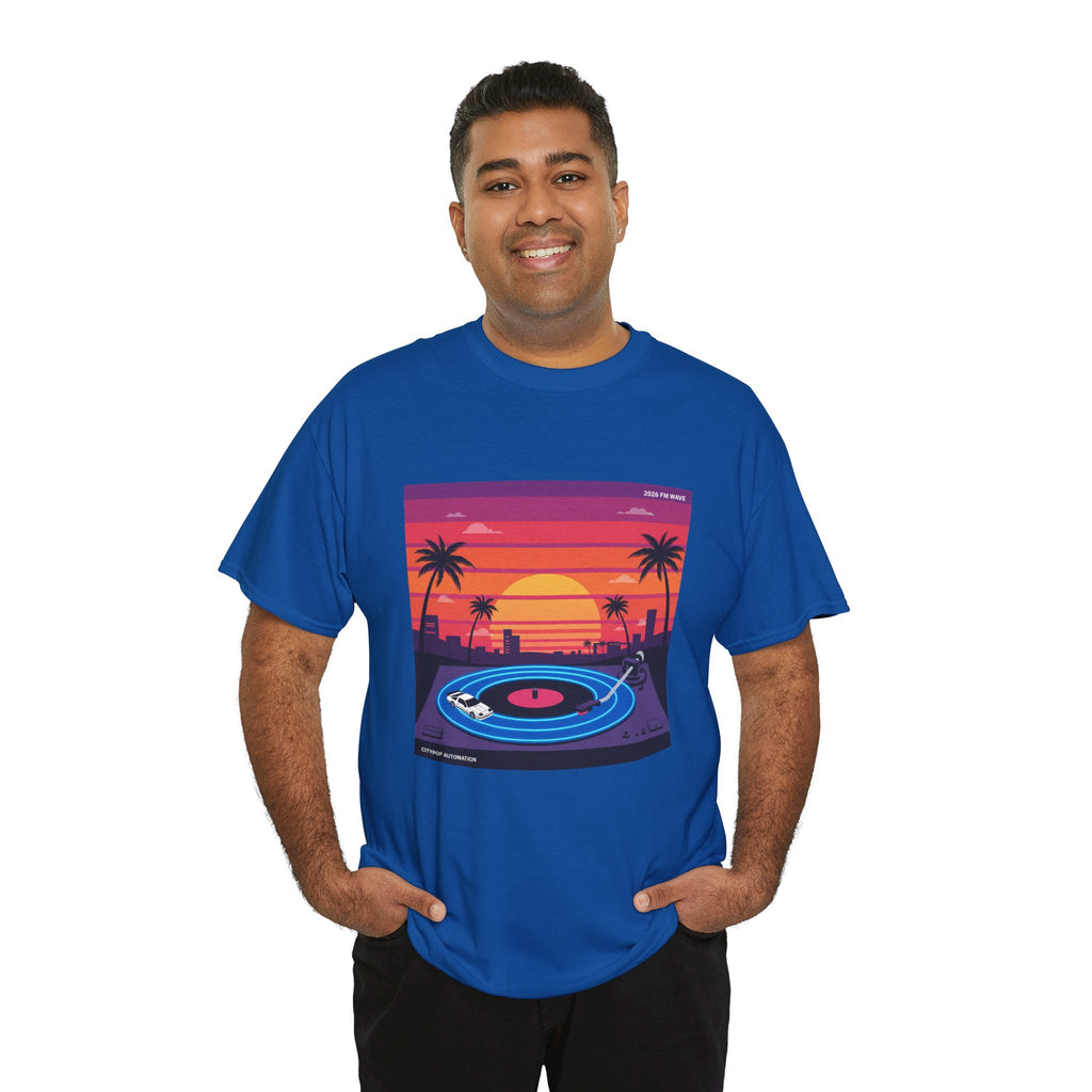 Sunset Vinyl Record T-Shirt — Retro Beachwave Music Tee