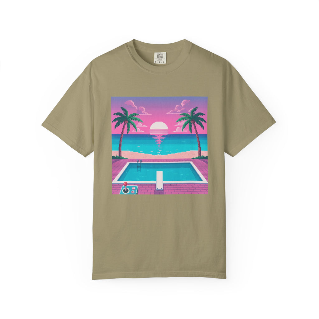 Retro Miami Sunset poolside scene T-Shirt