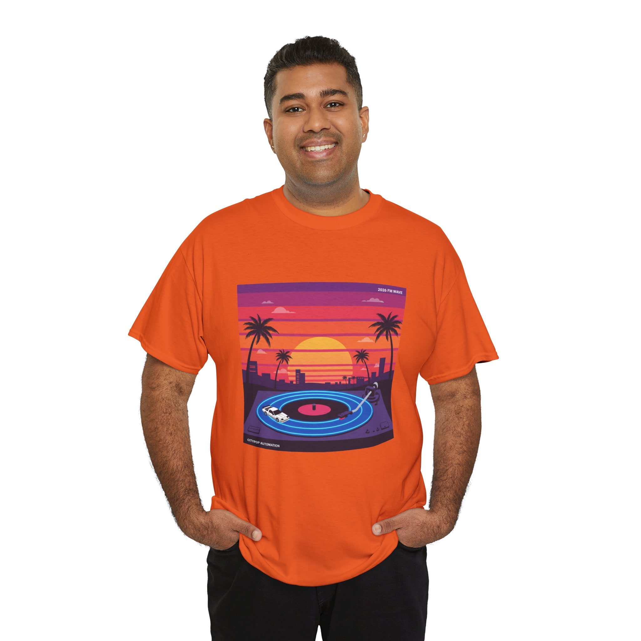 Sunset Vinyl Record T-Shirt — Retro Beachwave Music Tee