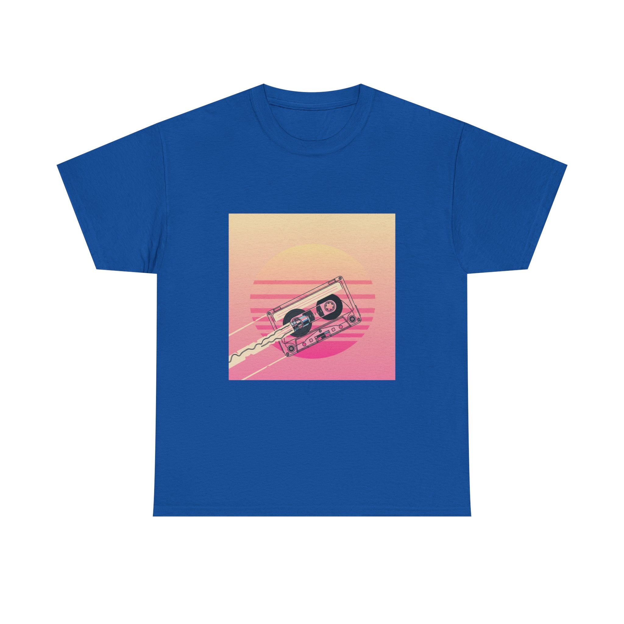 Cassette Sunset Tee — Retro Vaporwave Vintage Tape T-Shirt