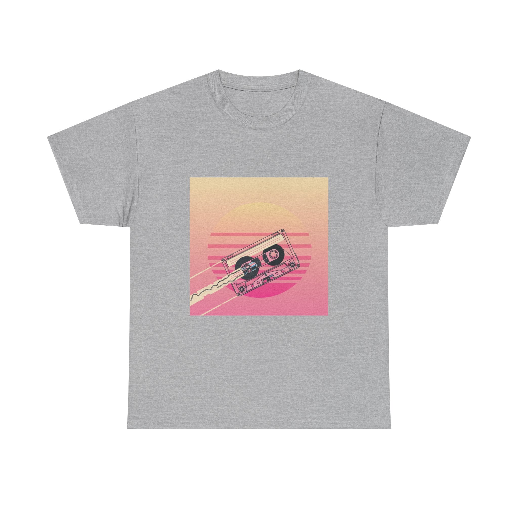 Cassette Sunset Tee — Retro Vaporwave Vintage Tape T-Shirt
