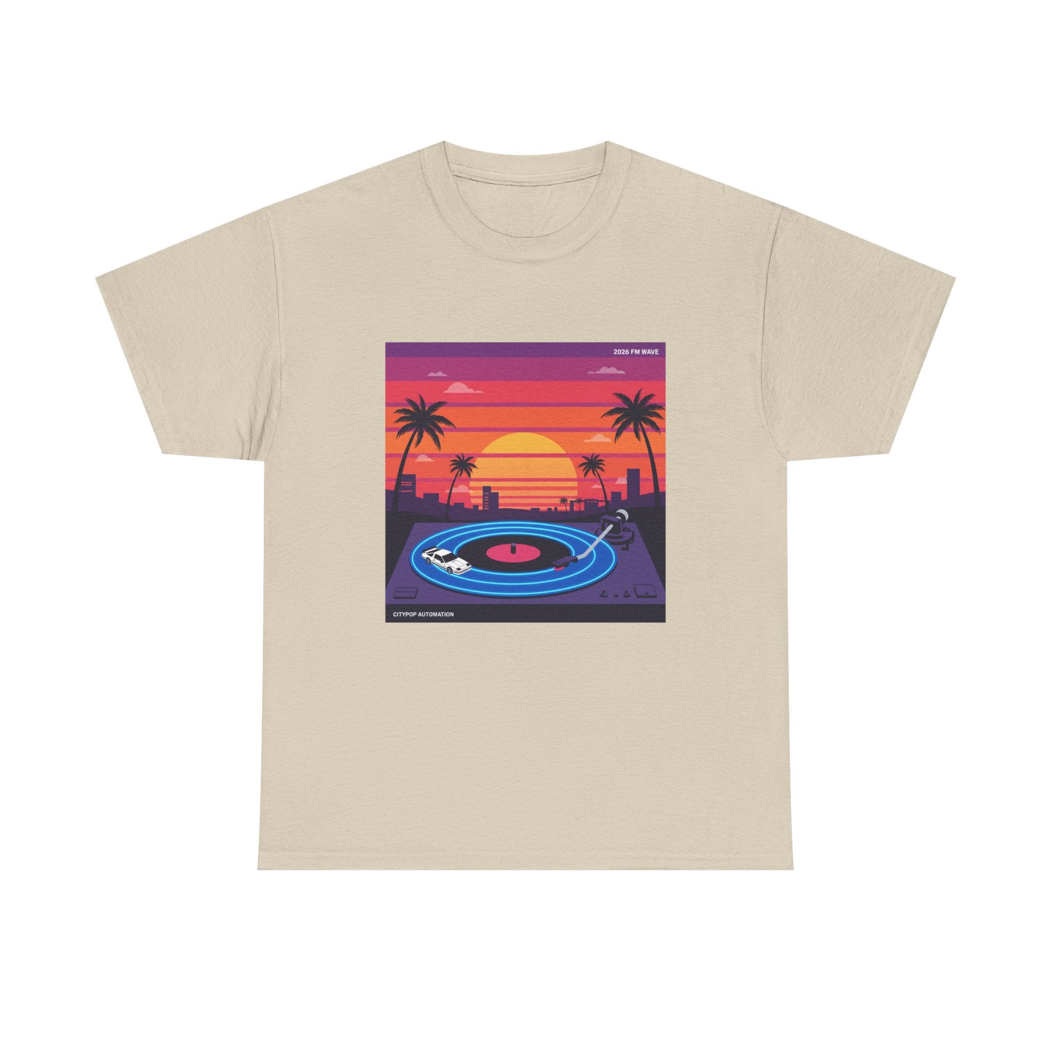 Sunset Vinyl Record T-Shirt — Retro Beachwave Music Tee