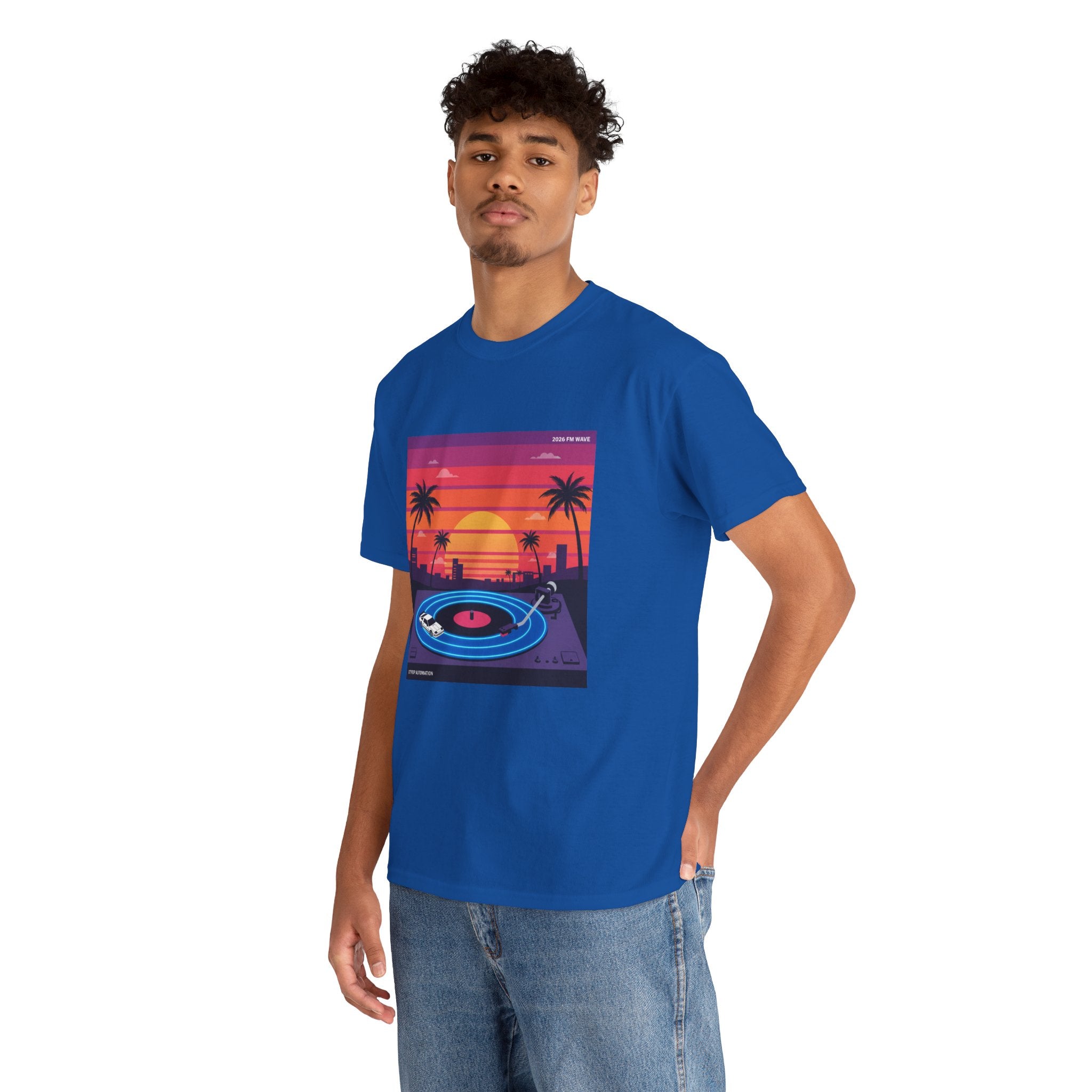 Sunset Vinyl Record T-Shirt — Retro Beachwave Music Tee