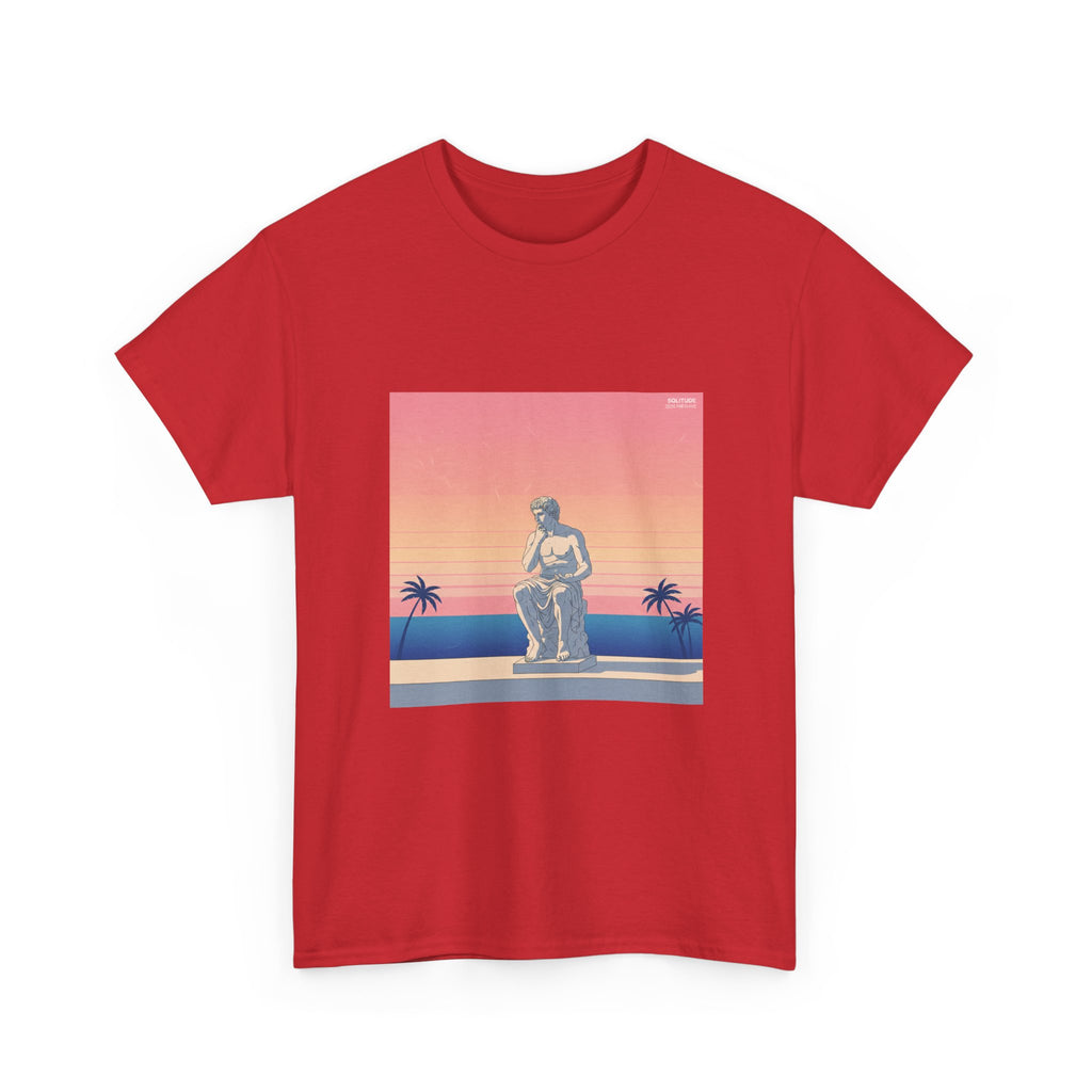 Statue Sunset Tee — Retro Palm Beach Vintage Graphic T-Shirt
