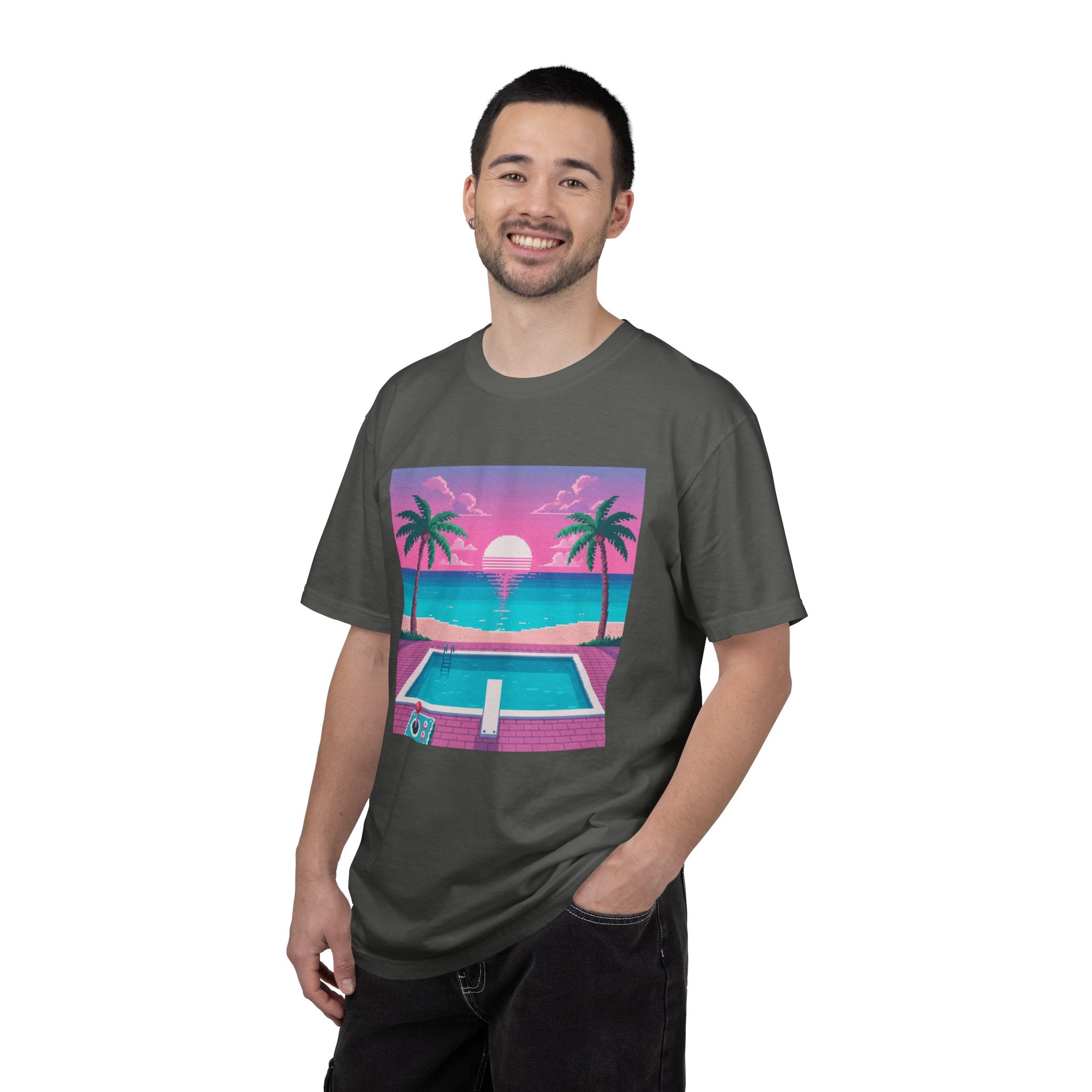 Retro Miami Sunset poolside scene T-Shirt