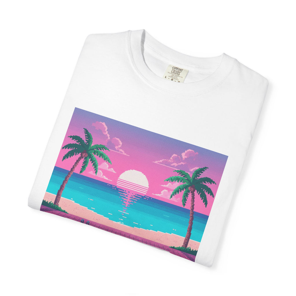 Retro Miami Sunset poolside scene T-Shirt