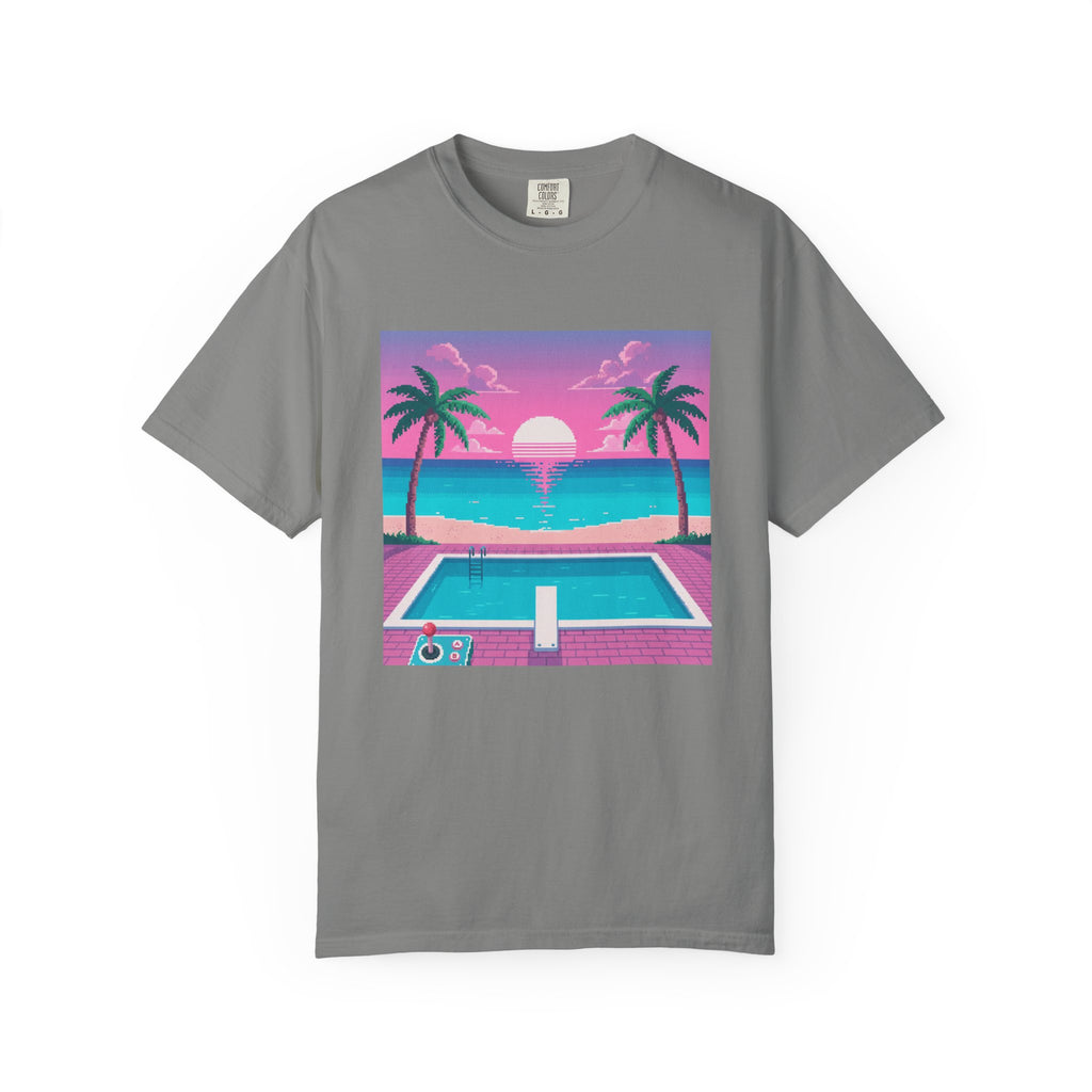 Retro Miami Sunset poolside scene T-Shirt
