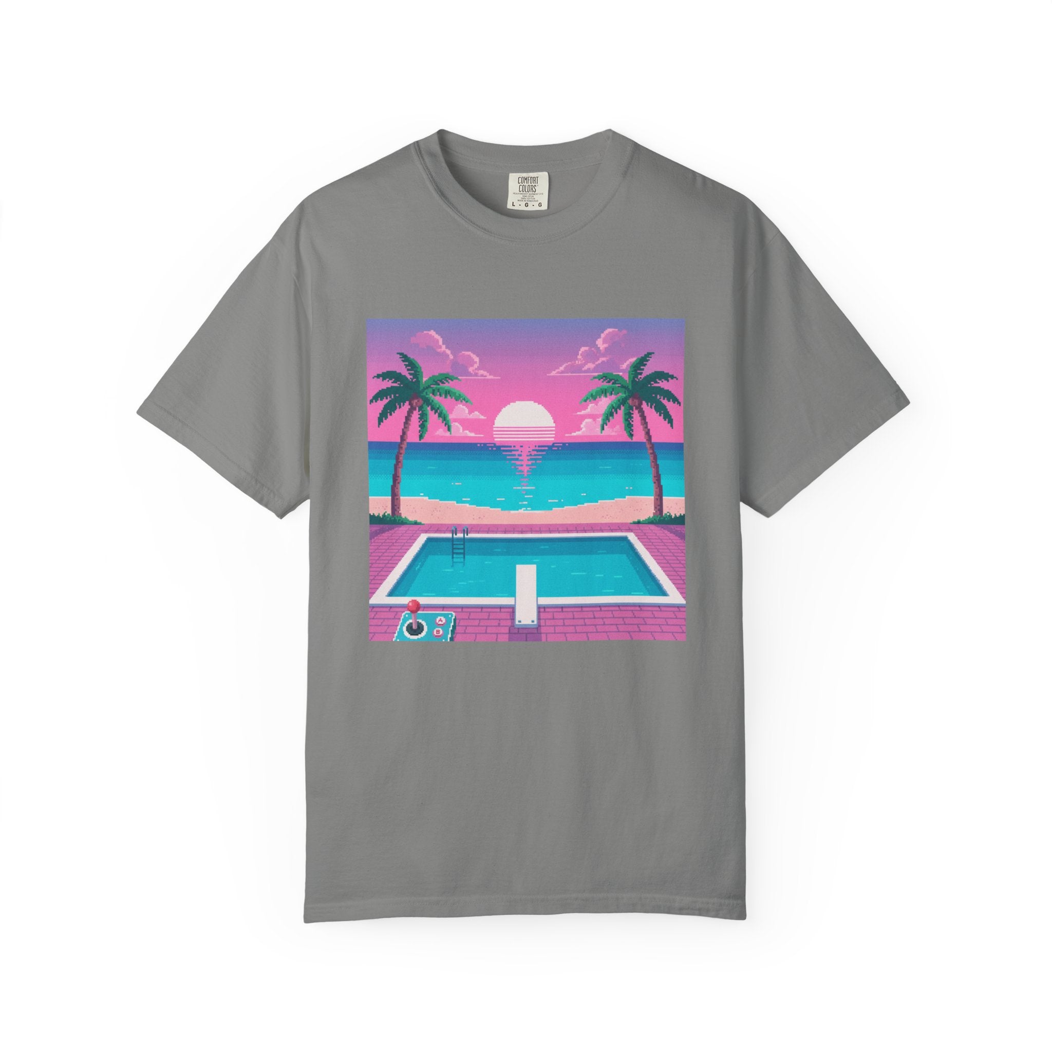 Retro Miami Sunset poolside scene T-Shirt